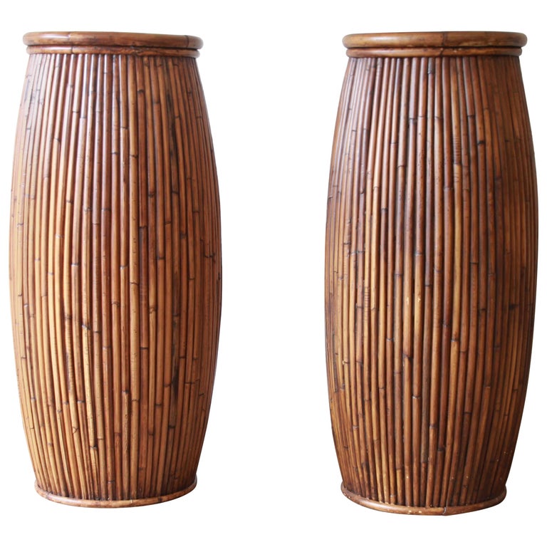 Baker Furniture Milling Road Bamboo Plant Stands, Pair at 1stDibs
