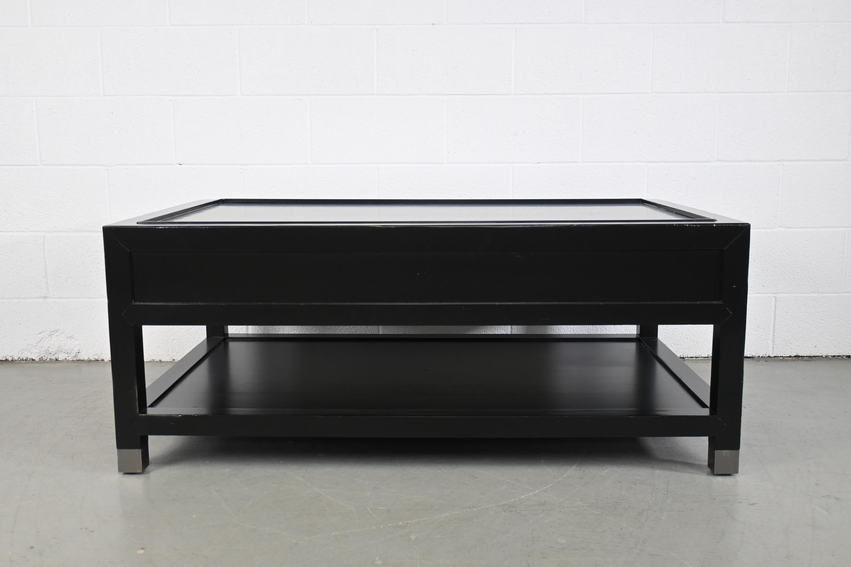 Baker Furniture Milling Road Black Lacquered Coffee Table 4