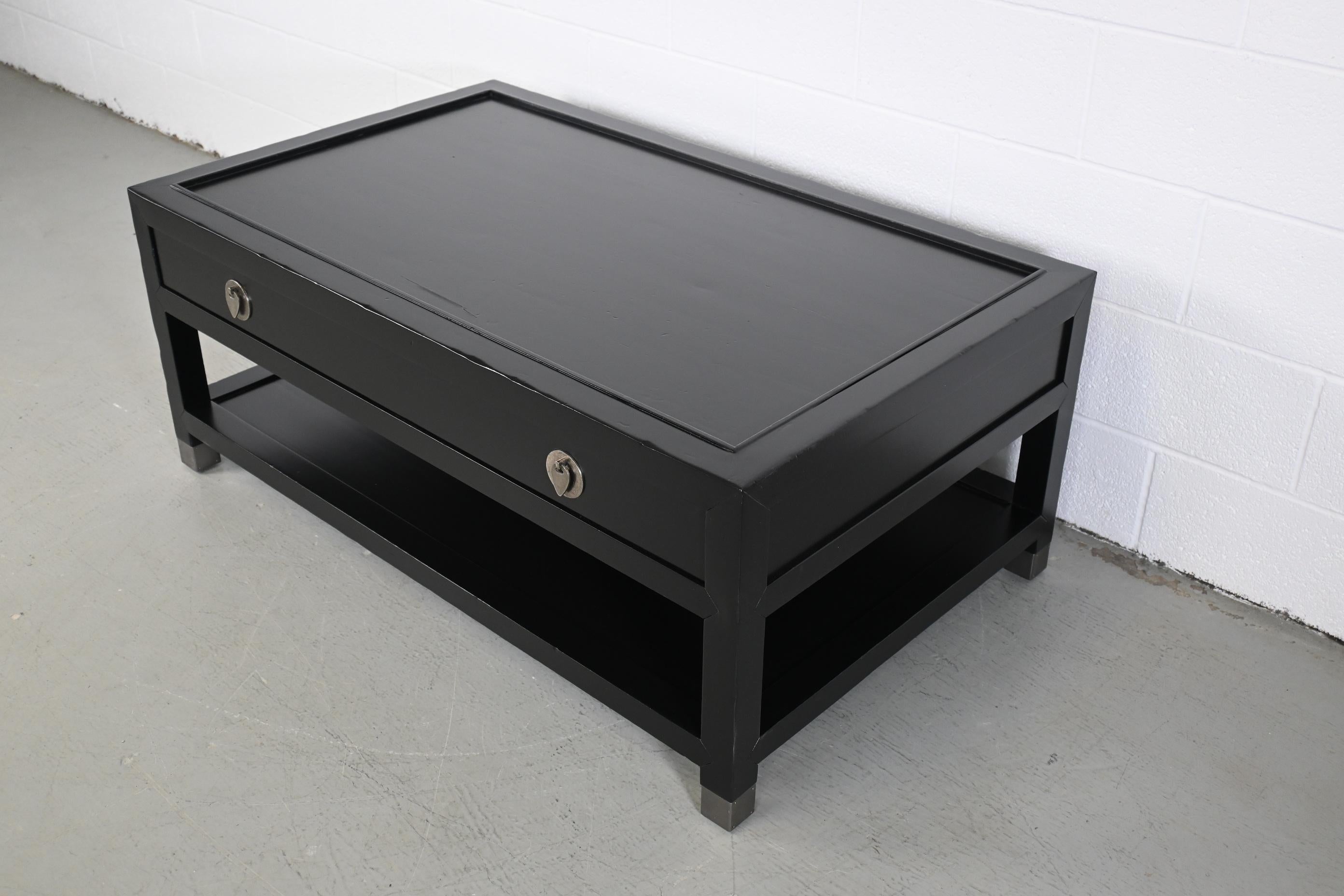 Wood Baker Furniture Milling Road Black Lacquered Coffee Table