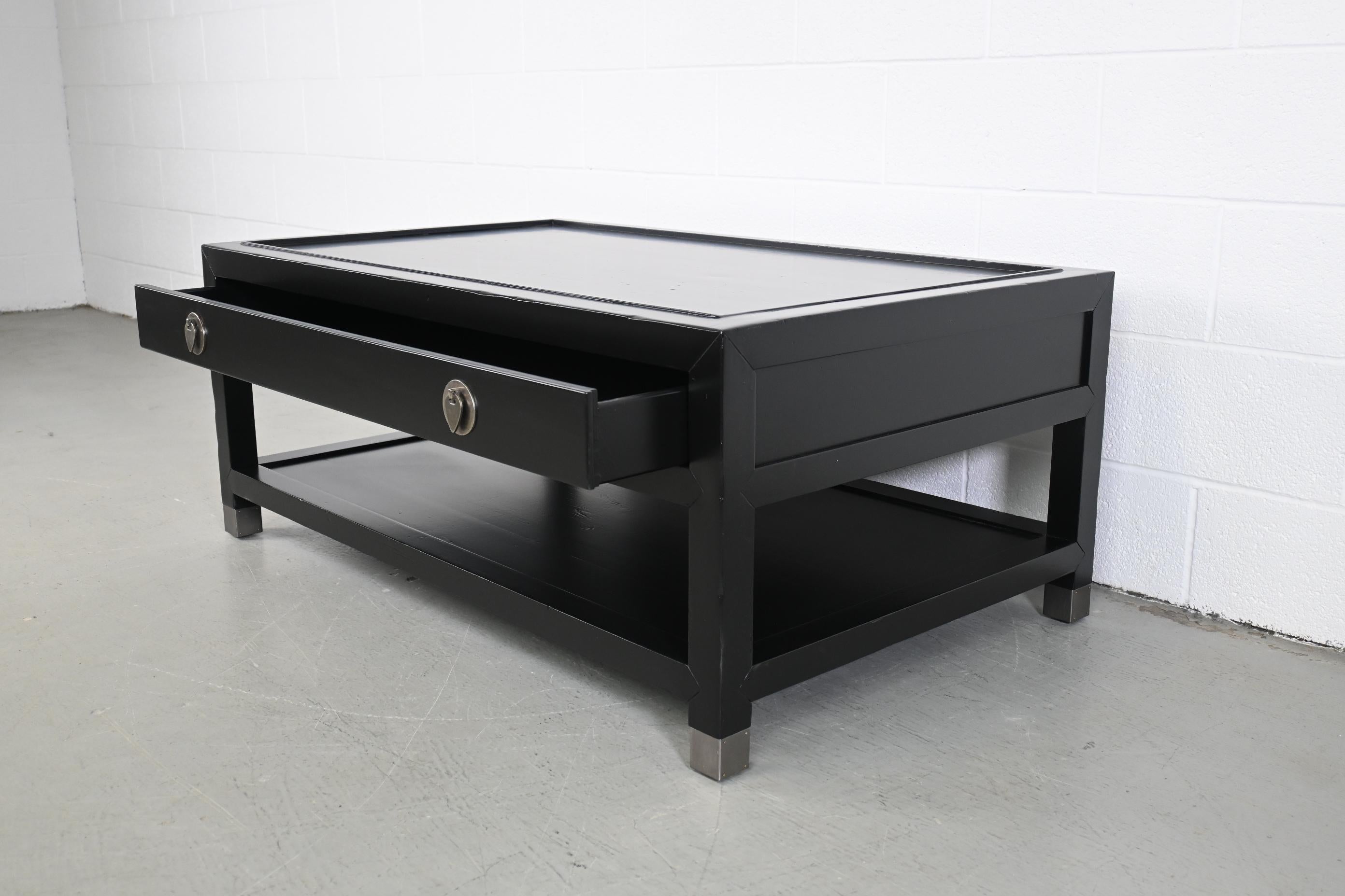 Baker Furniture Milling Road Black Lacquered Coffee Table 2