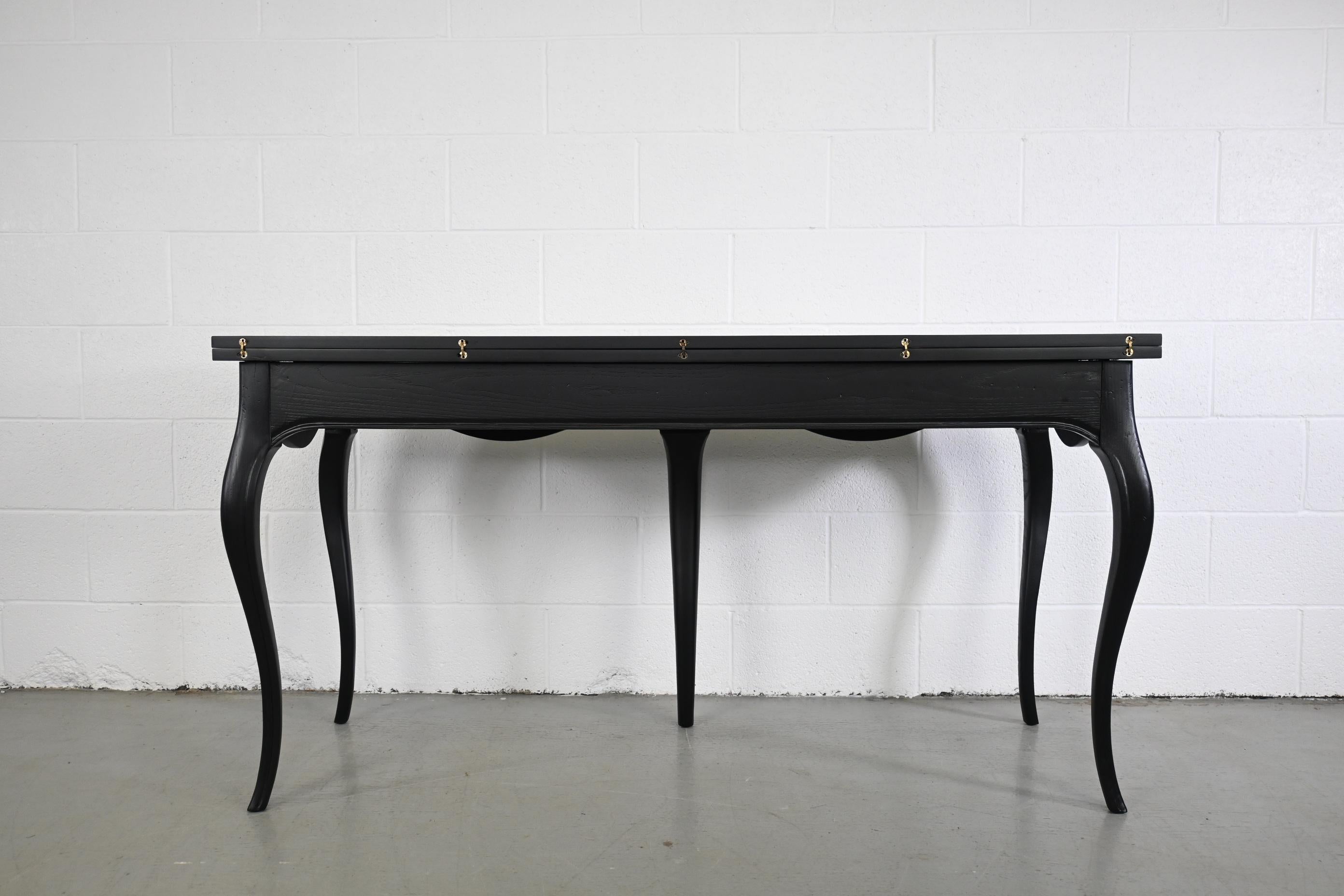 Baker Furniture Milling Road Black Lacquered French Console Table 3