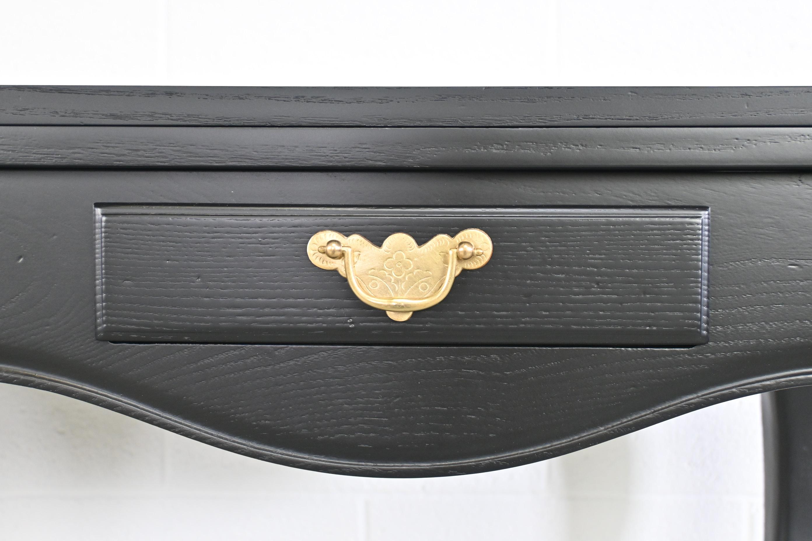 Baker Furniture Milling Road Black Lacquered French Console Table 1