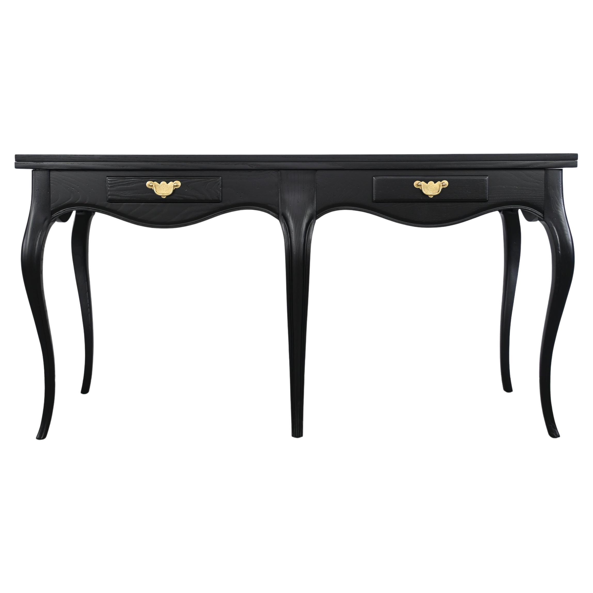 Baker Furniture Milling Road Black Lacquered French Console Table