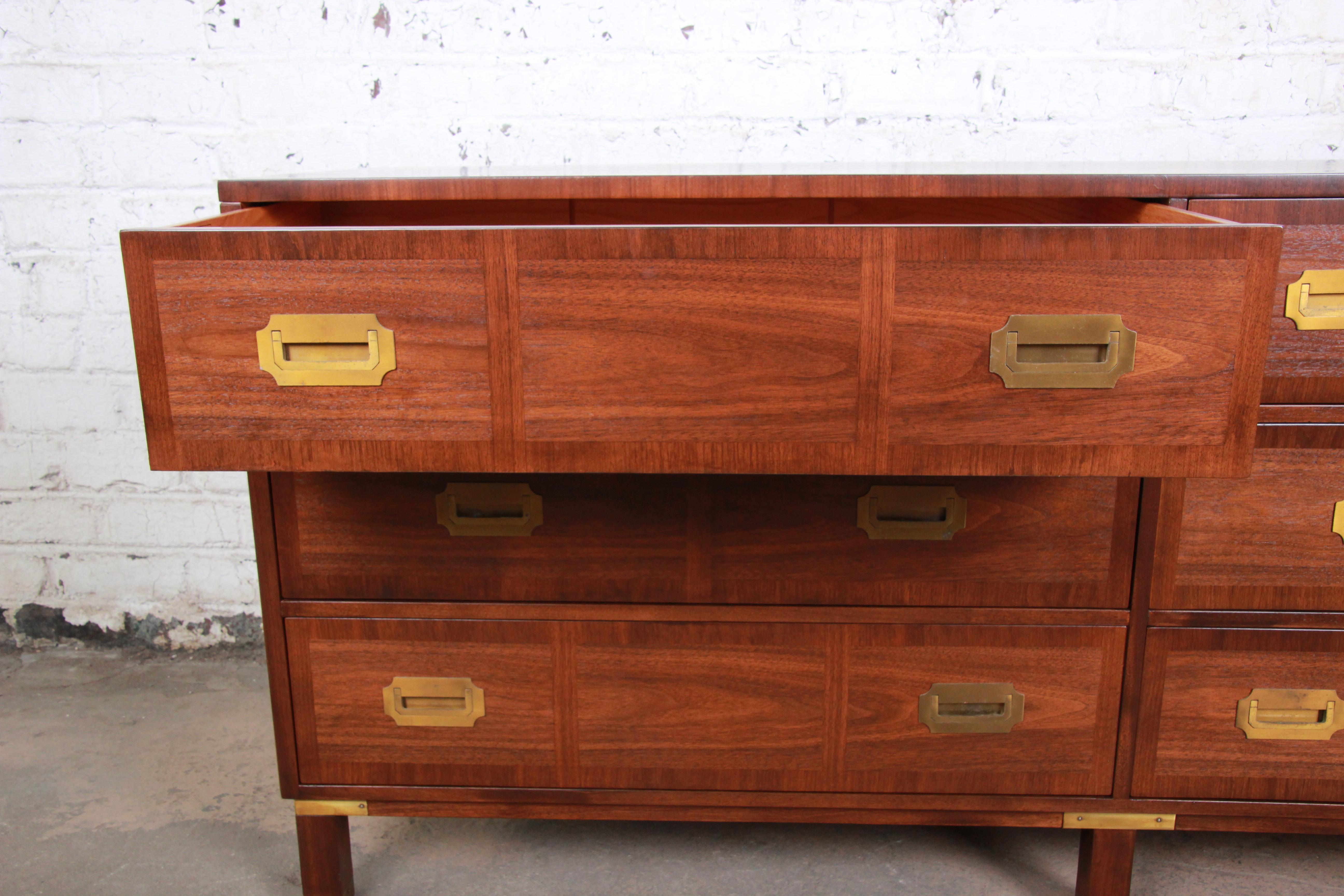 Mid-20th Century Baker Furniture Milling Road Campaign Style Long Dresser or Credenza