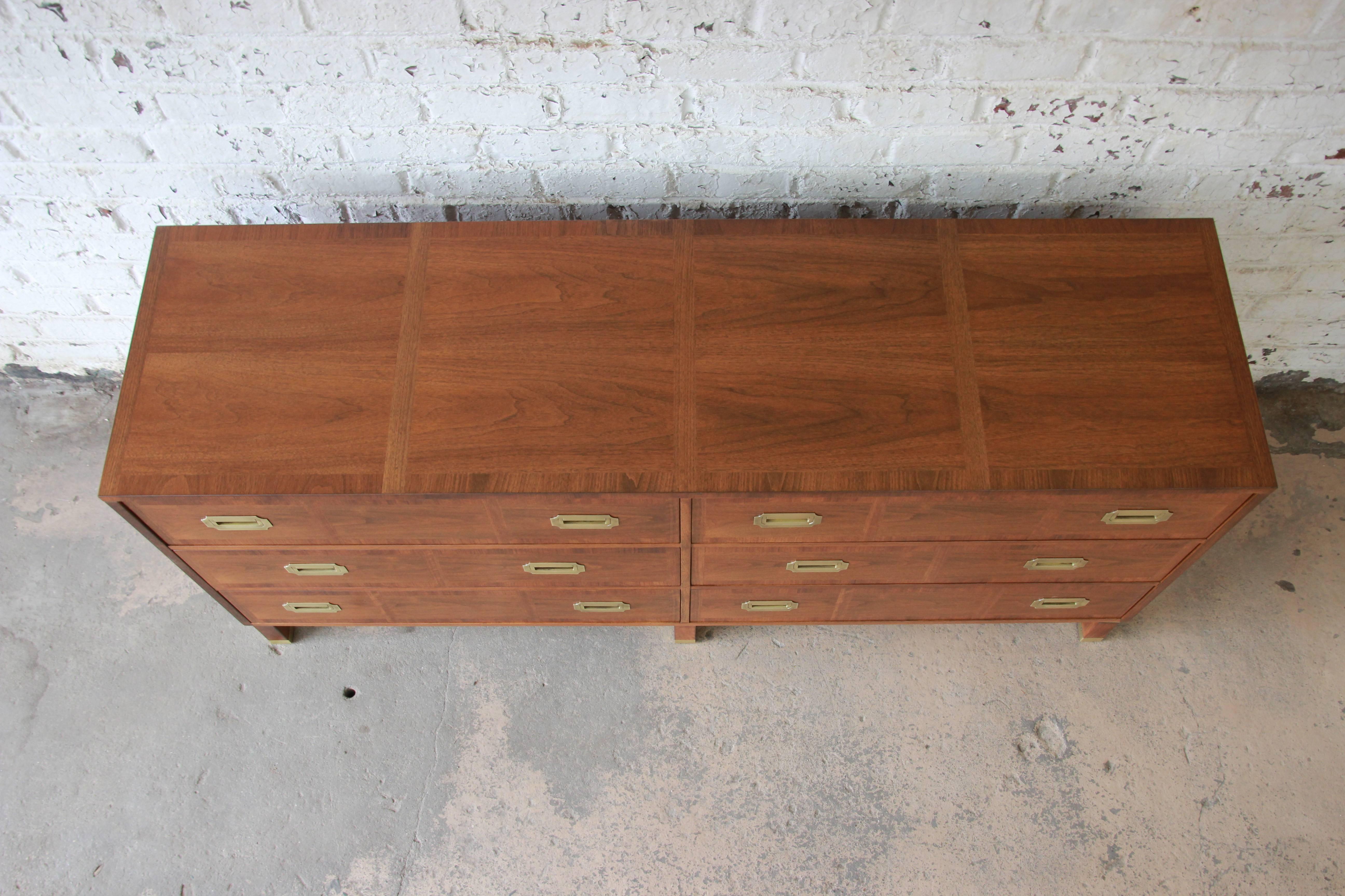 Mid-Century Modern Baker Furniture Milling Road Campaign Style Long Dresser or Credenza