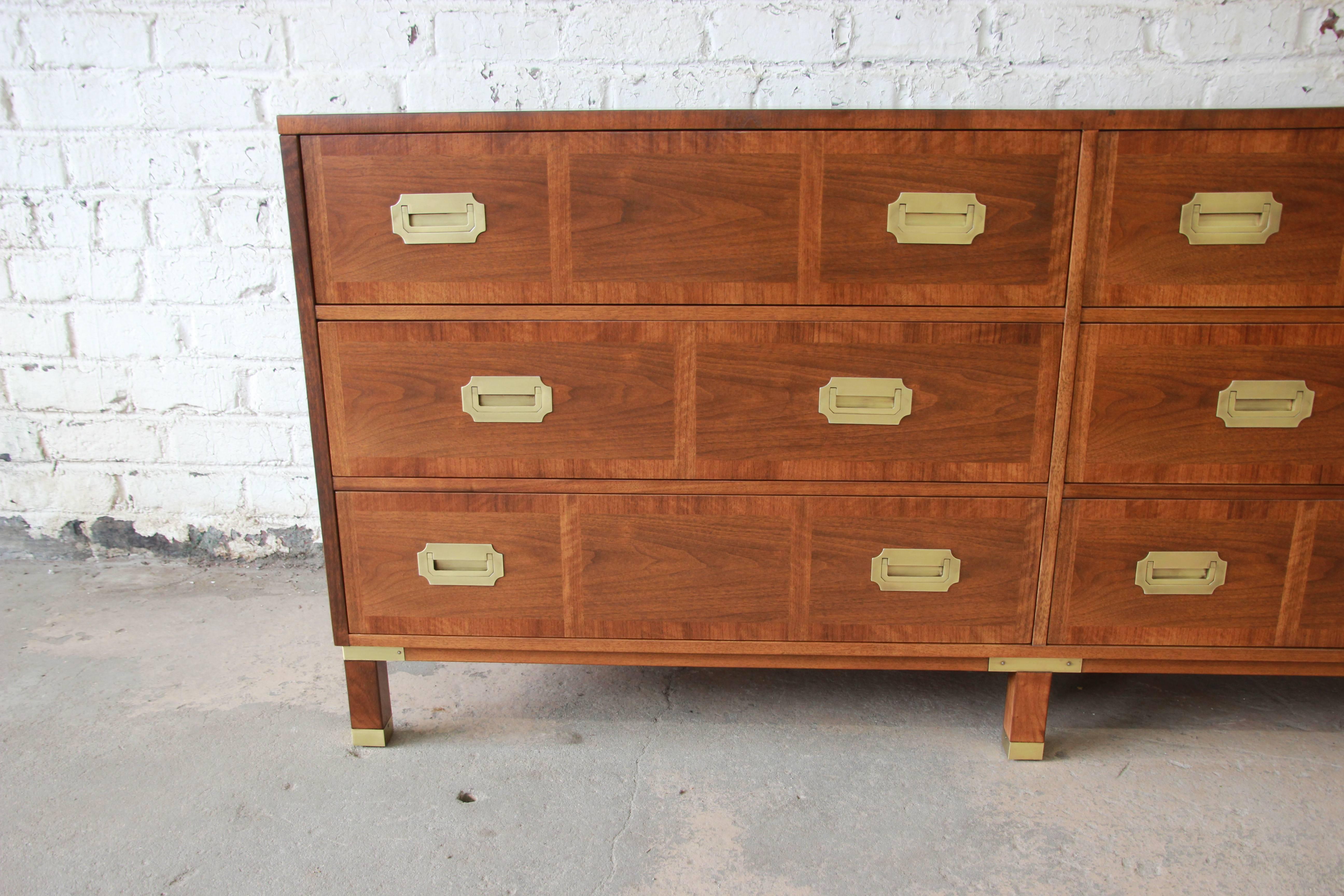 American Baker Furniture Milling Road Campaign Style Long Dresser or Credenza