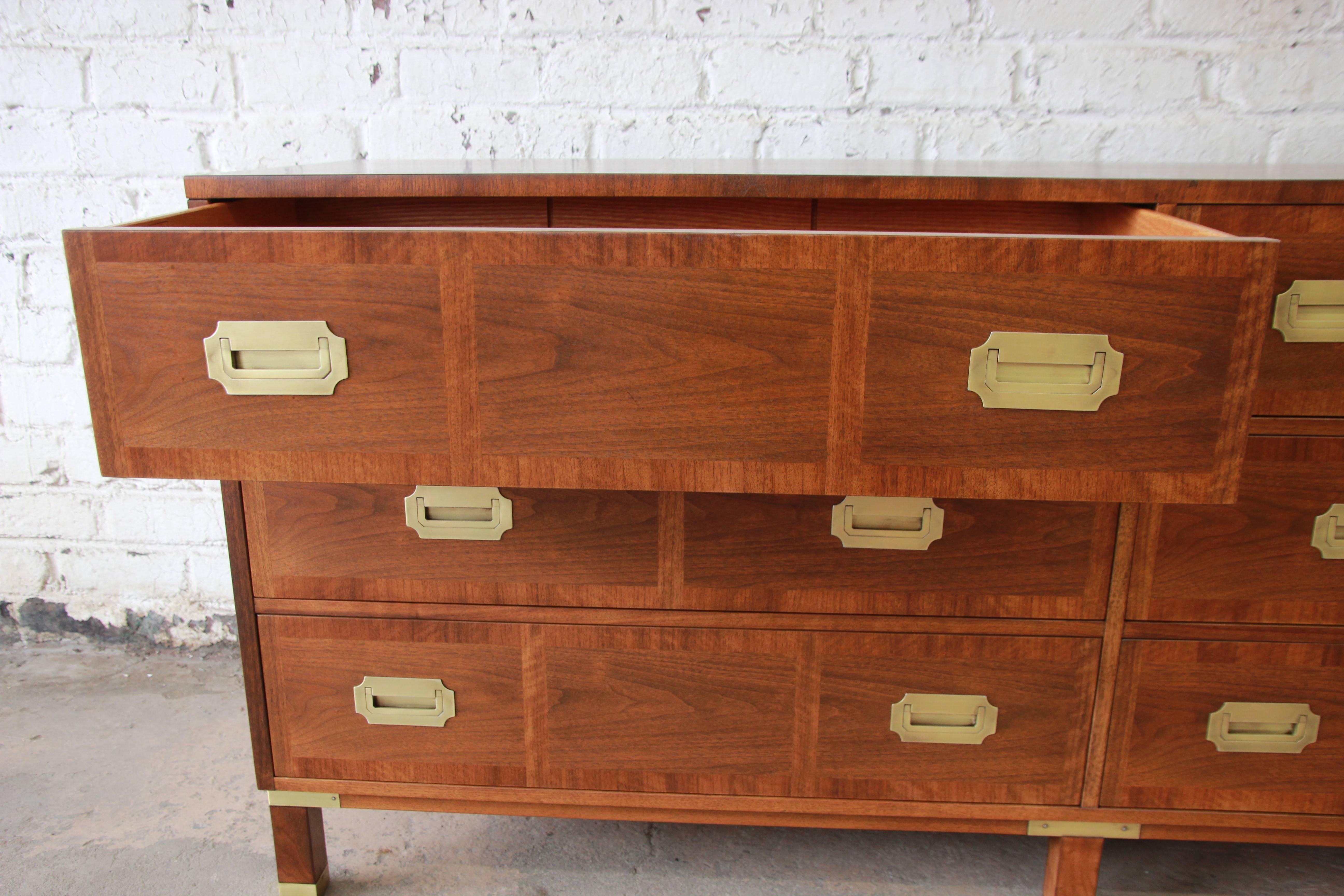 Mid-20th Century Baker Furniture Milling Road Campaign Style Long Dresser or Credenza