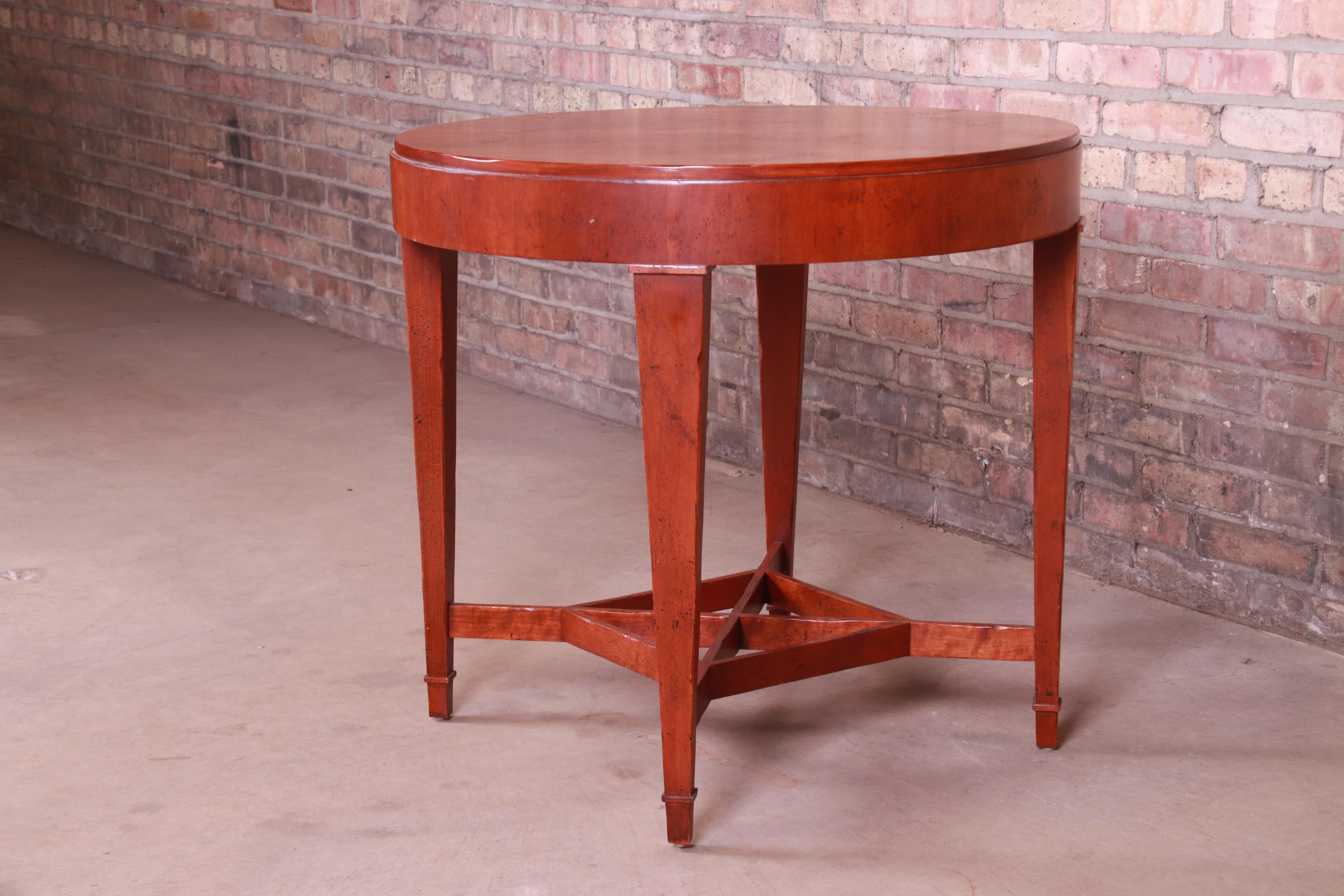 American Baker Furniture Milling Road Carved Cherrywood Tea Table or Occasional Table