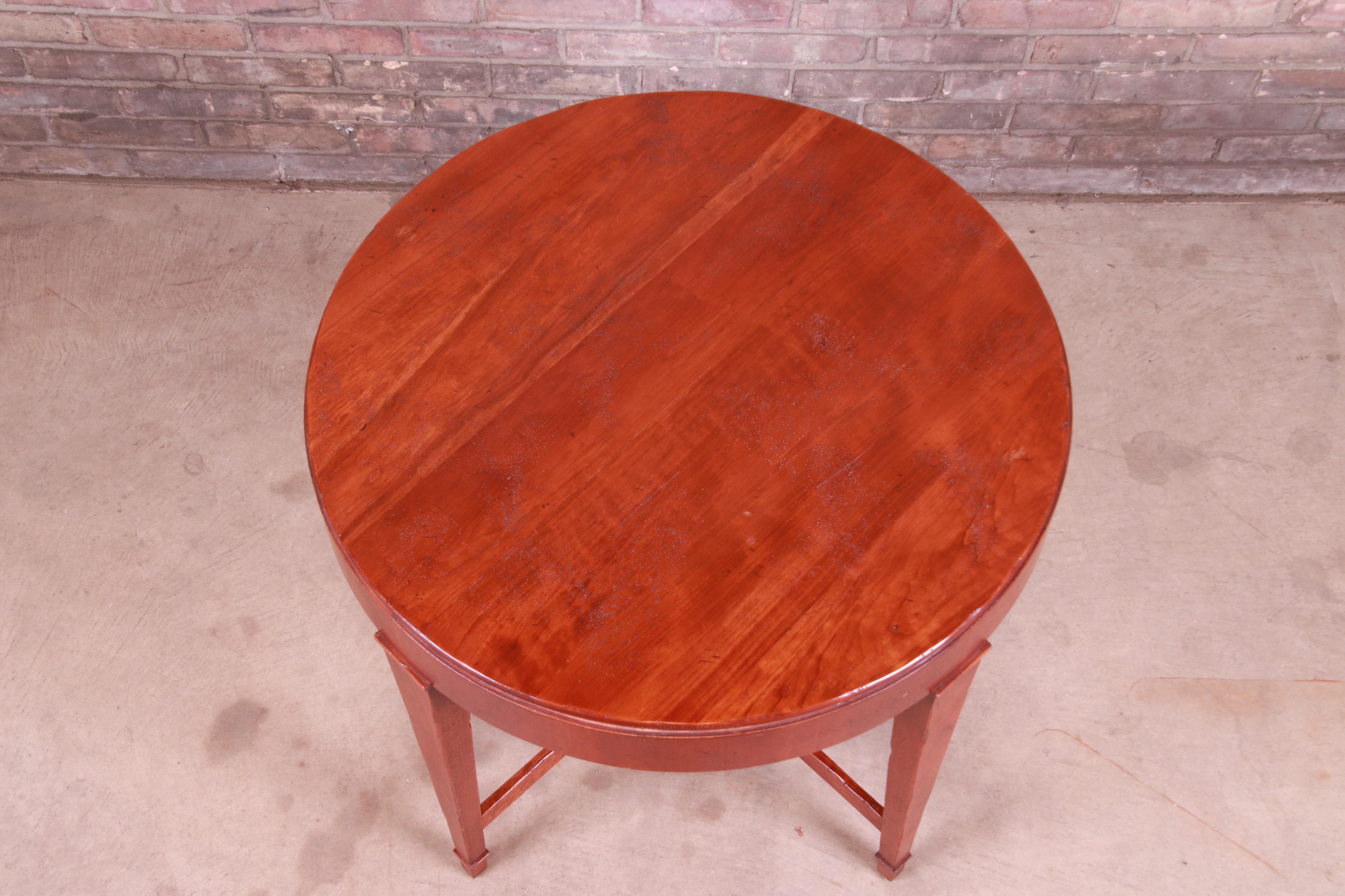 Baker Furniture Milling Road Carved Cherrywood Tea Table or Occasional Table 1