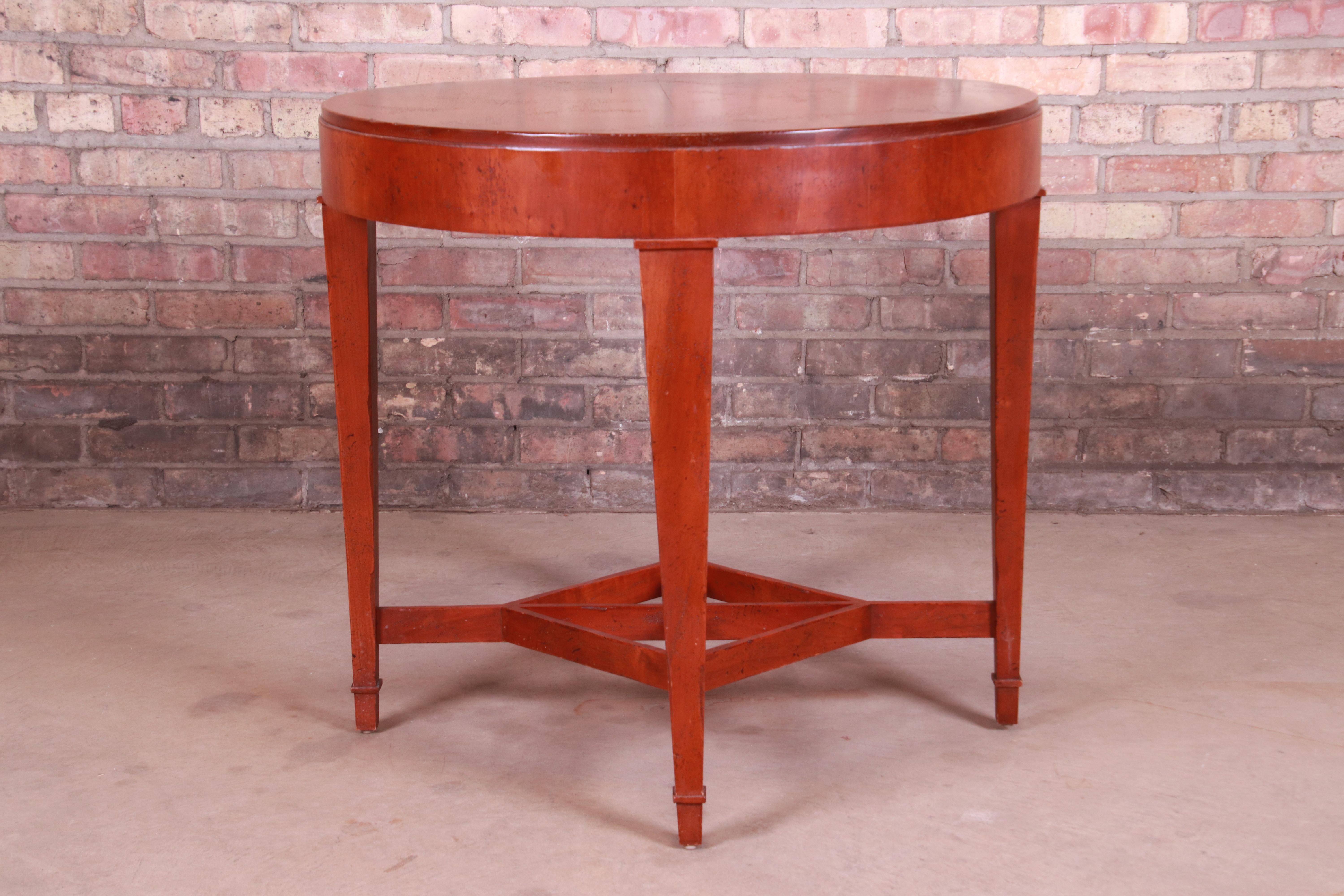 Baker Furniture Milling Road Carved Cherrywood Tea Table or Occasional Table 2