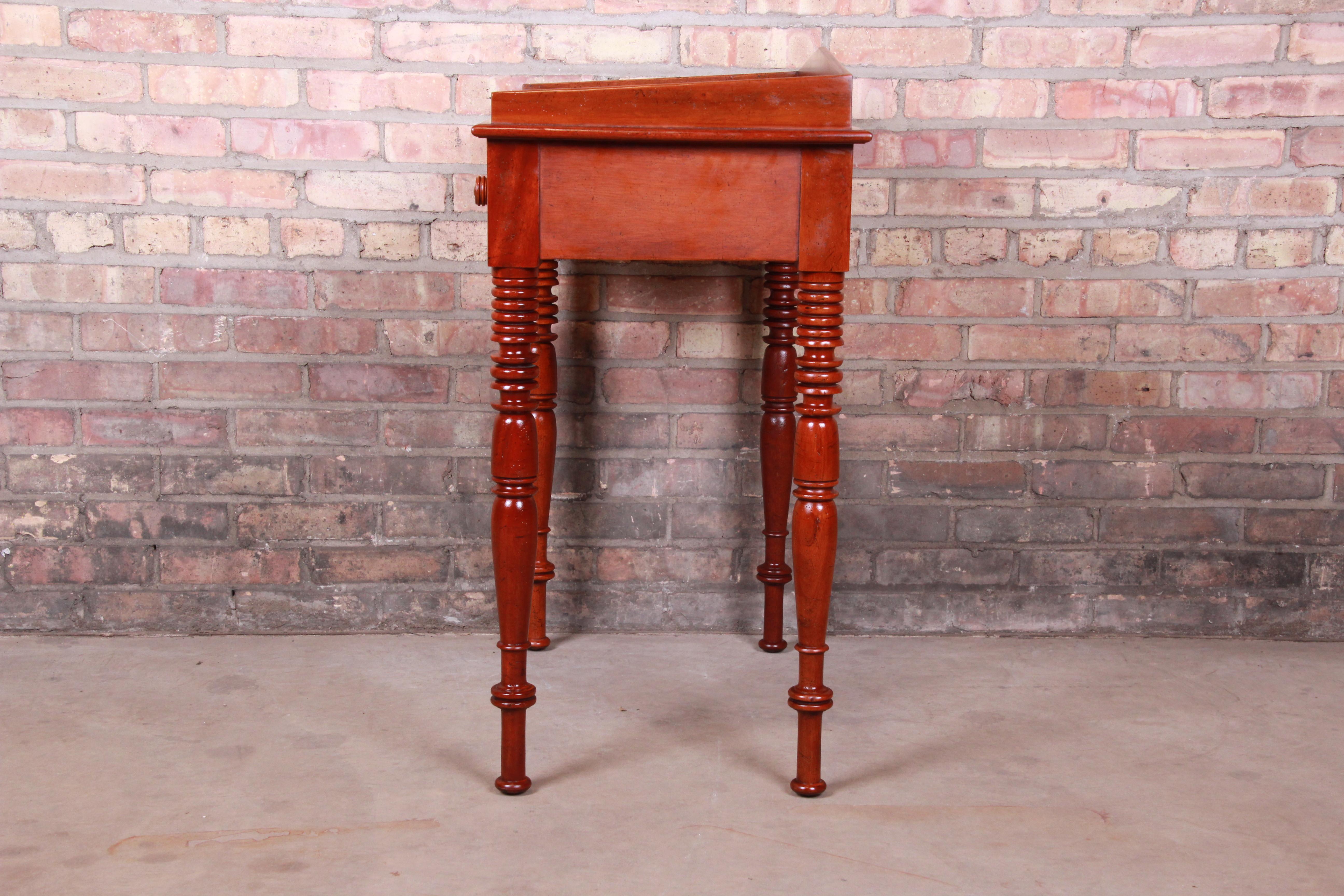 Baker Furniture Milling Road Carved Mahogany Small Writing Desk or Entry Table 9