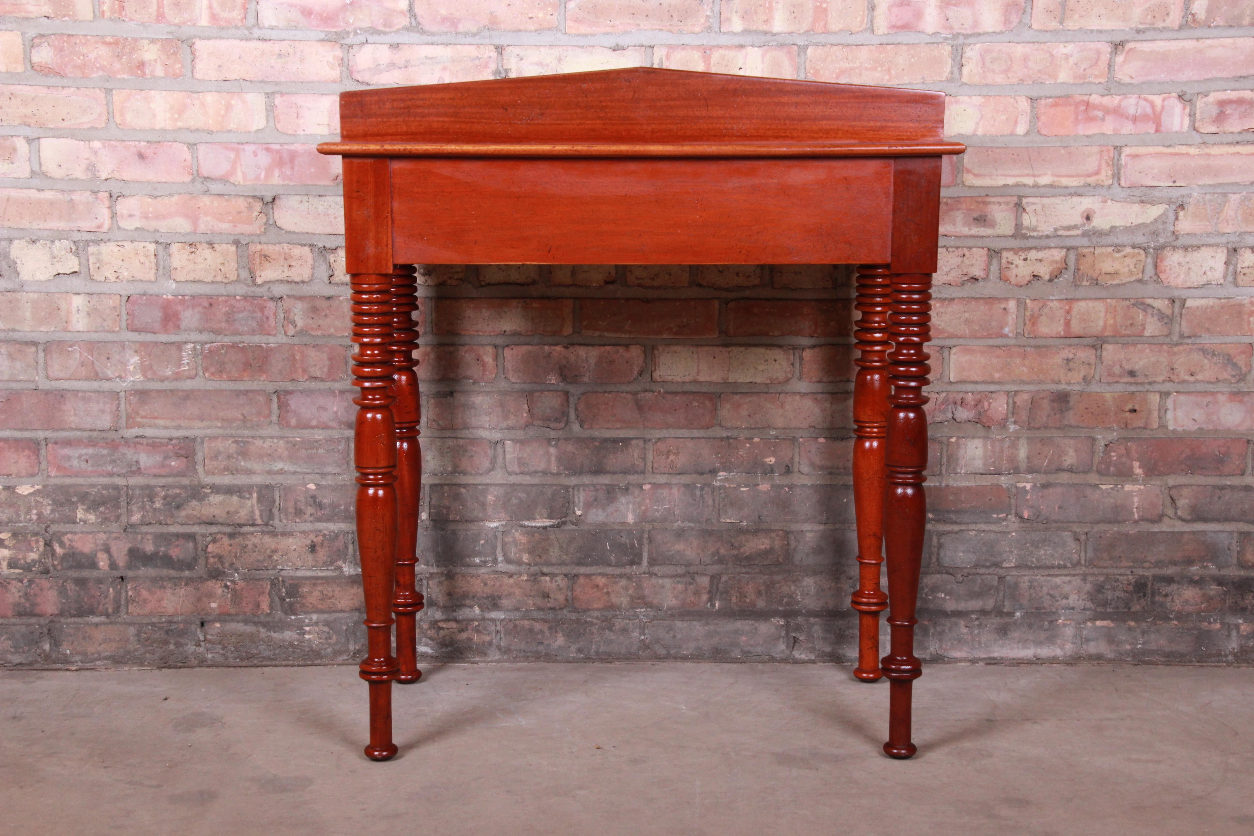 Baker Furniture Milling Road Carved Mahogany Small Writing Desk or Entry Table 9