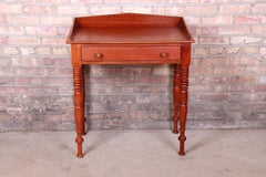 Baker Furniture Milling Road Carved Mahogany Small Writing Desk or Entry Table