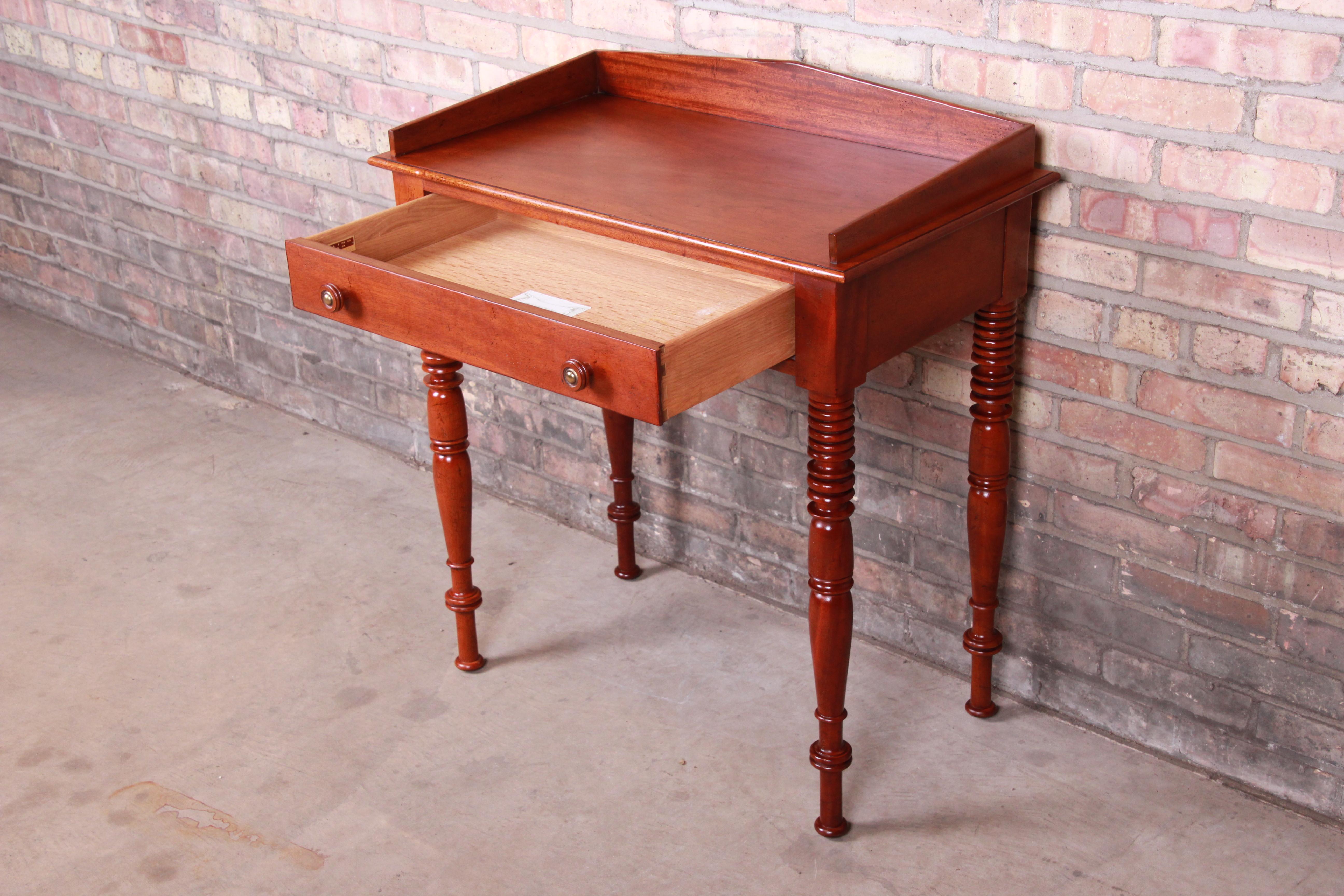 Baker Furniture Milling Road Carved Mahogany Small Writing Desk or Entry Table 1