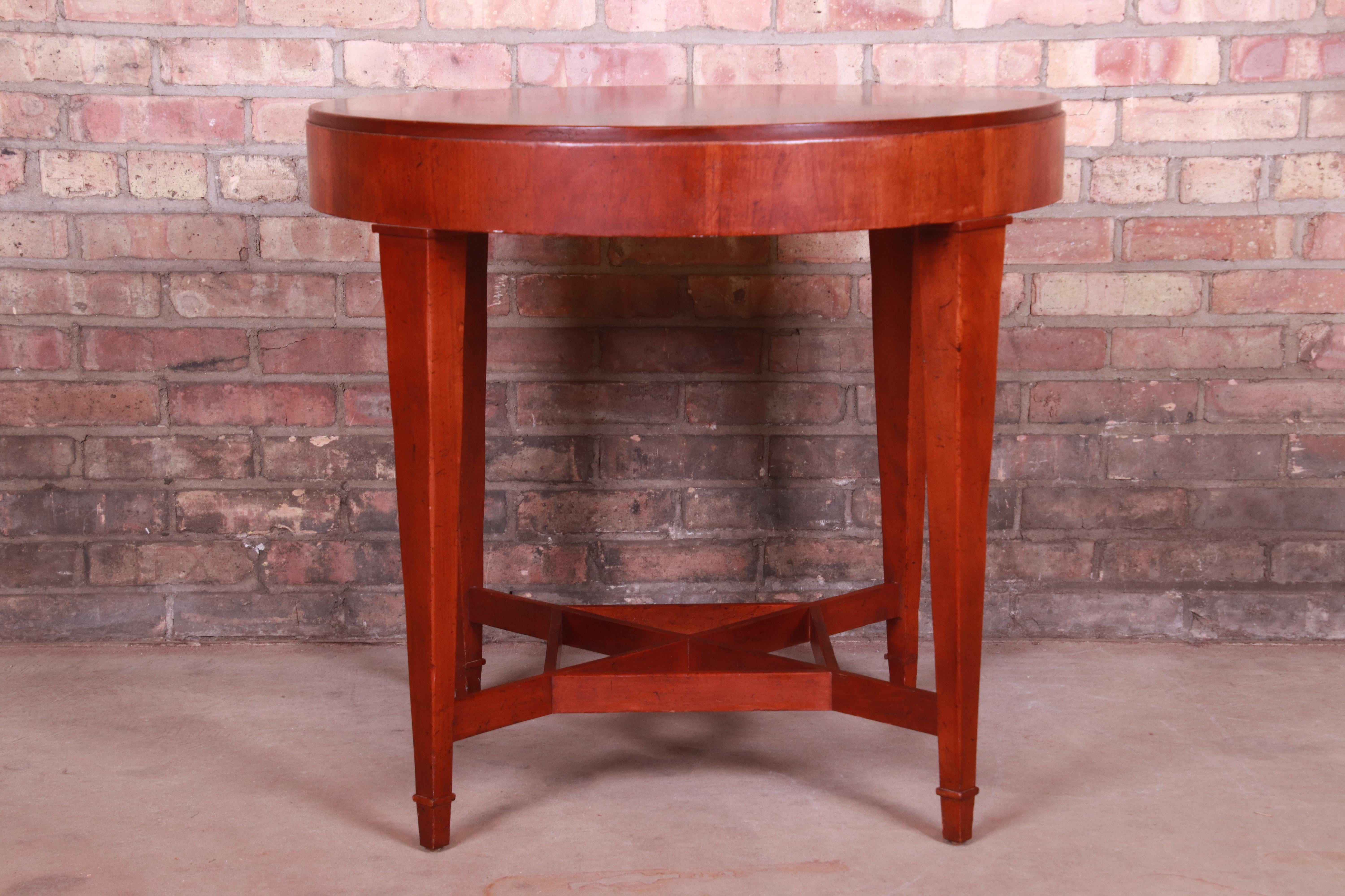 Regency Baker Furniture Milling Road Cherrywood Tea Table or Occasional Side Table
