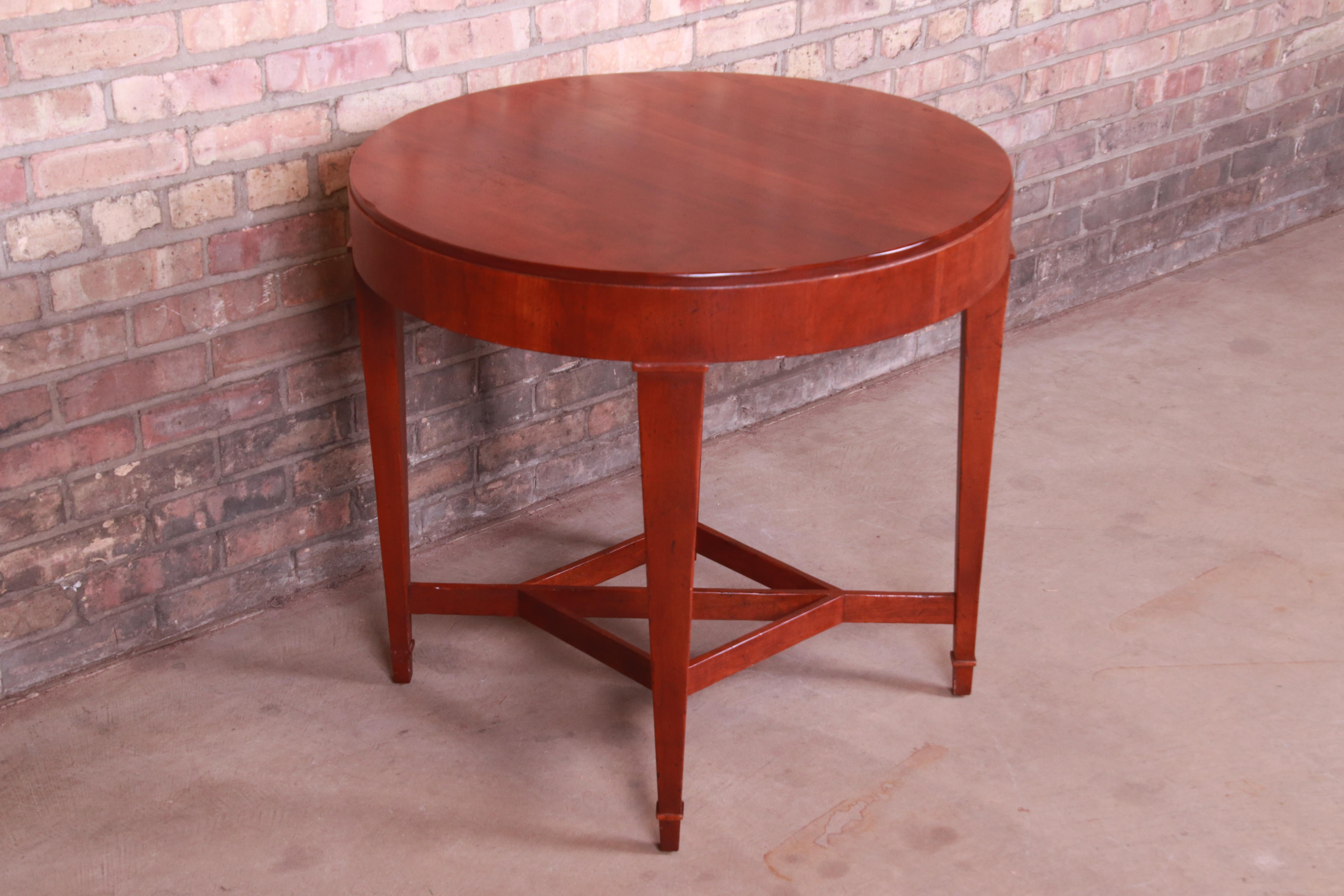 Baker Furniture Milling Road Cherrywood Tea Table or Occasional Side Table In Good Condition In South Bend, IN