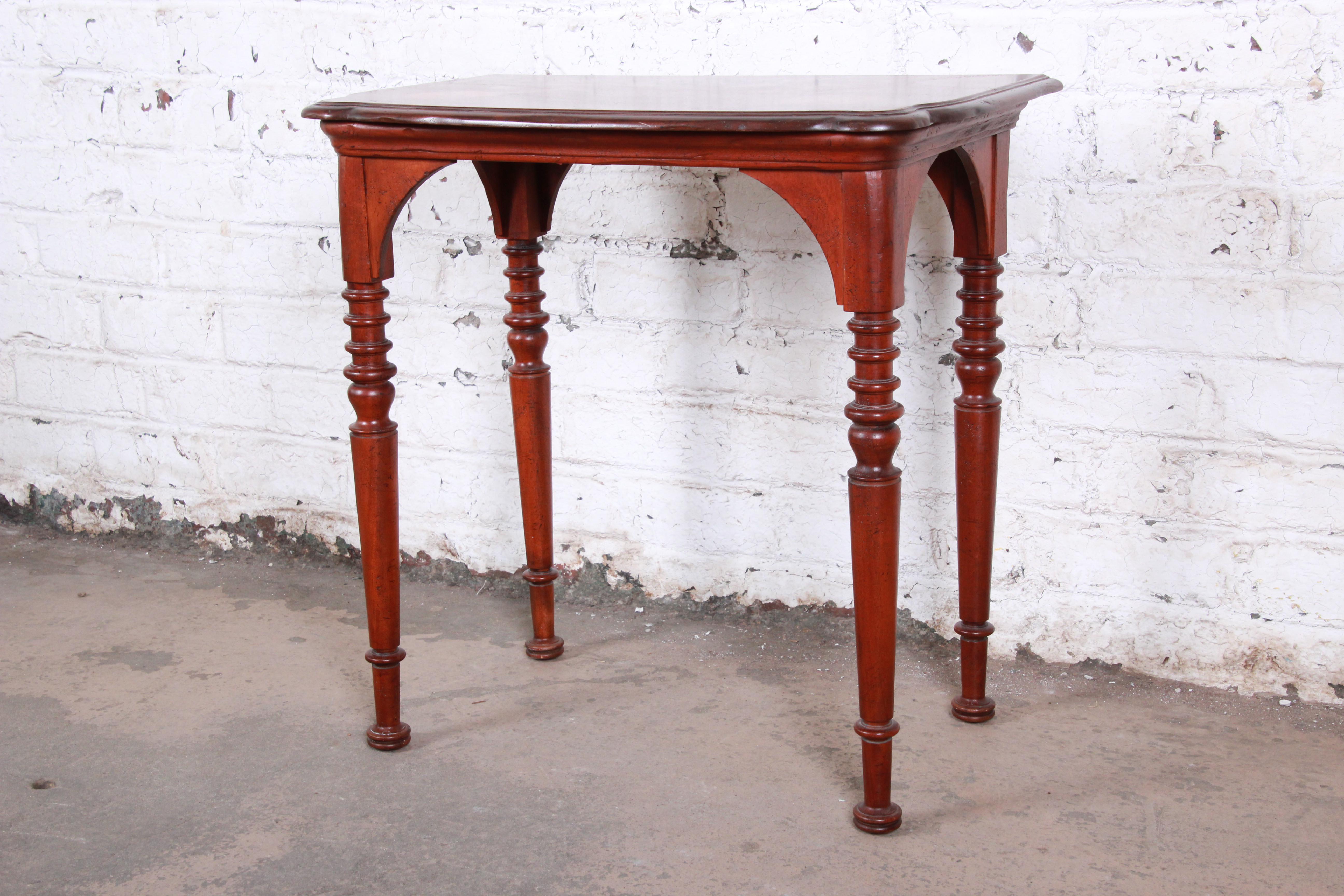 British Colonial Baker Furniture Milling Road Collection Early American Cherry Console Table