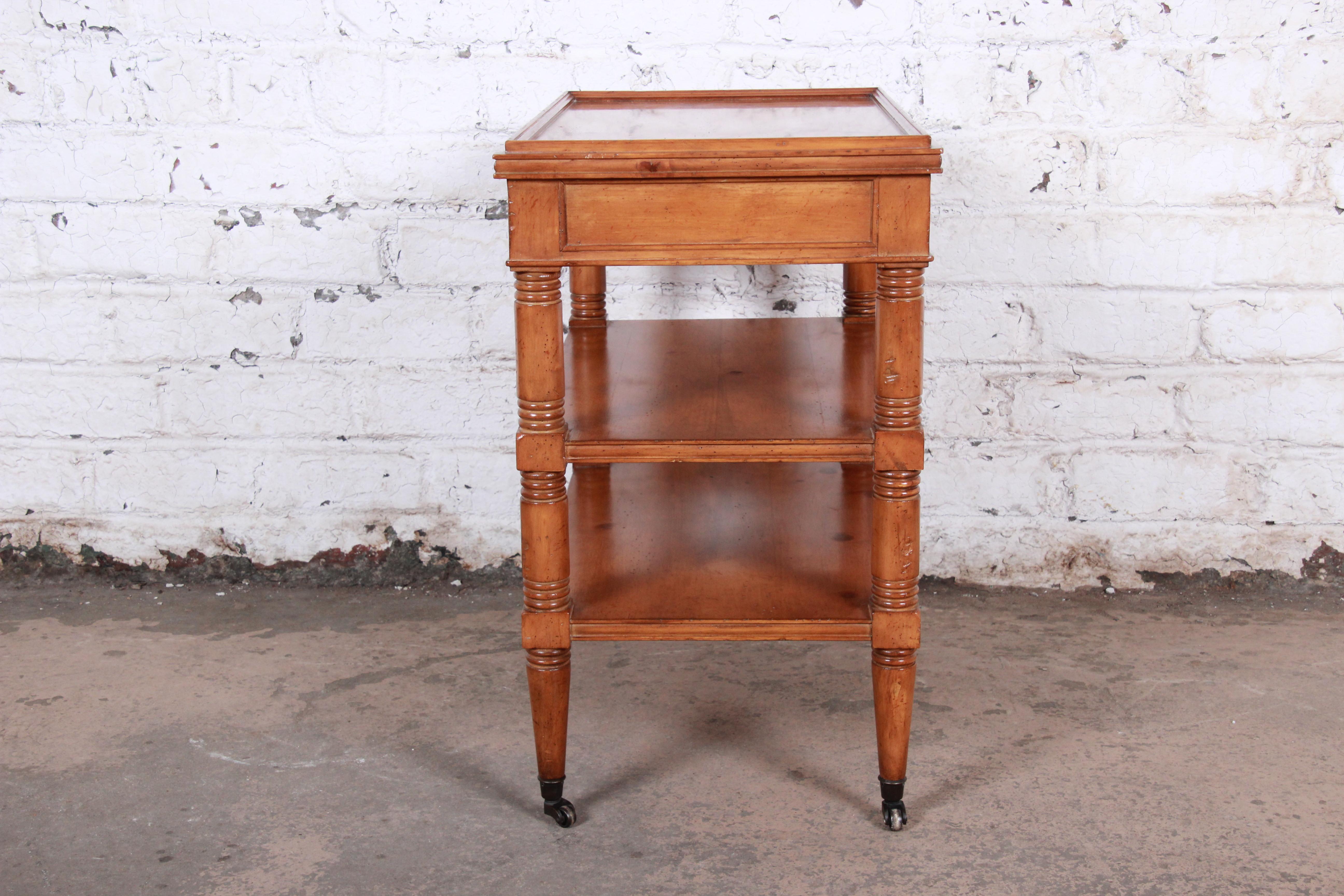 20th Century Baker Furniture Milling Road Collection Three-Tier Pine Nightstand or End Table