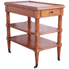 Vintage Baker Furniture Milling Road Collection Three-Tier Pine Nightstand or End Table