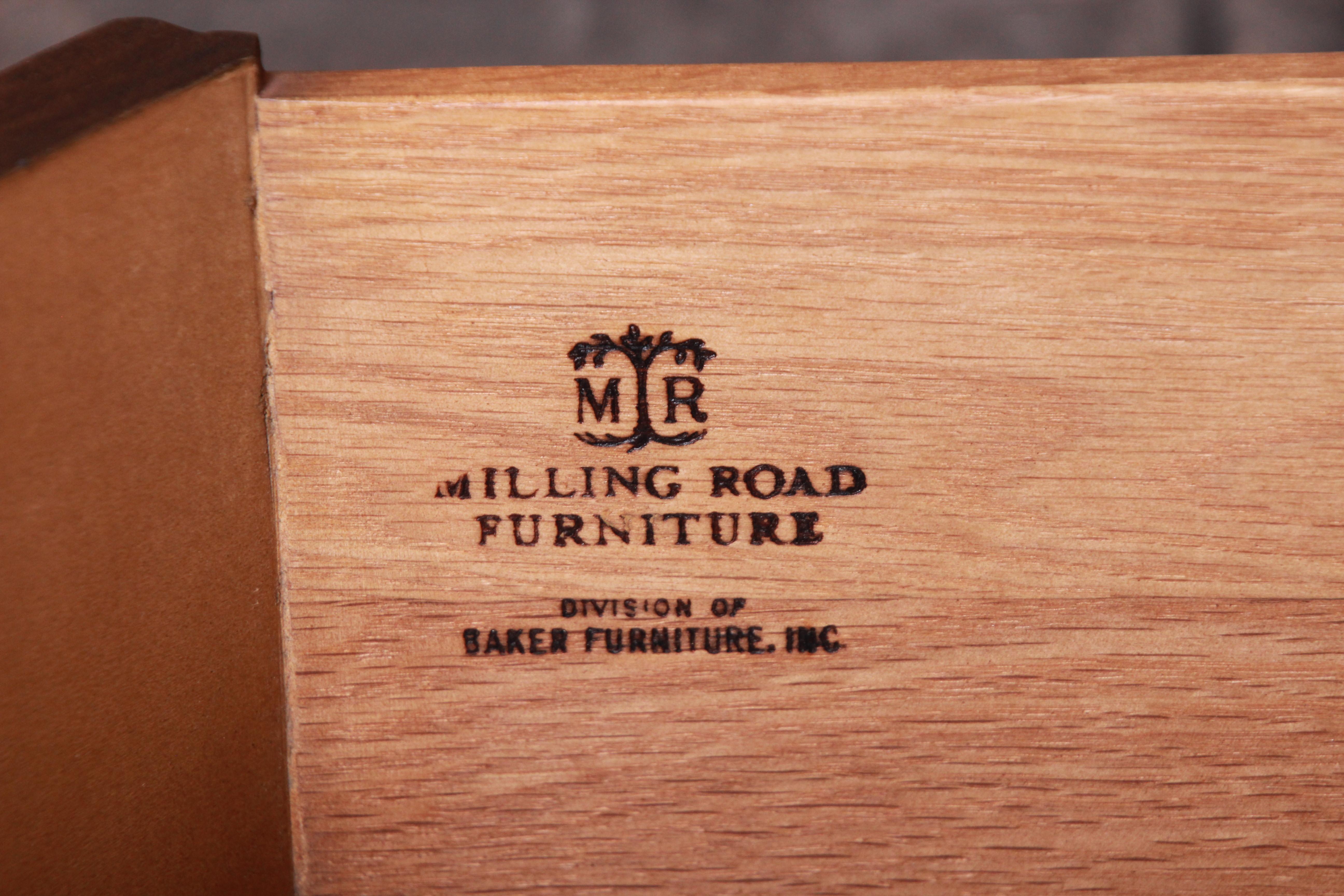 Baker Furniture Milling Road Collection Walnut Nightstand or Side Table 7