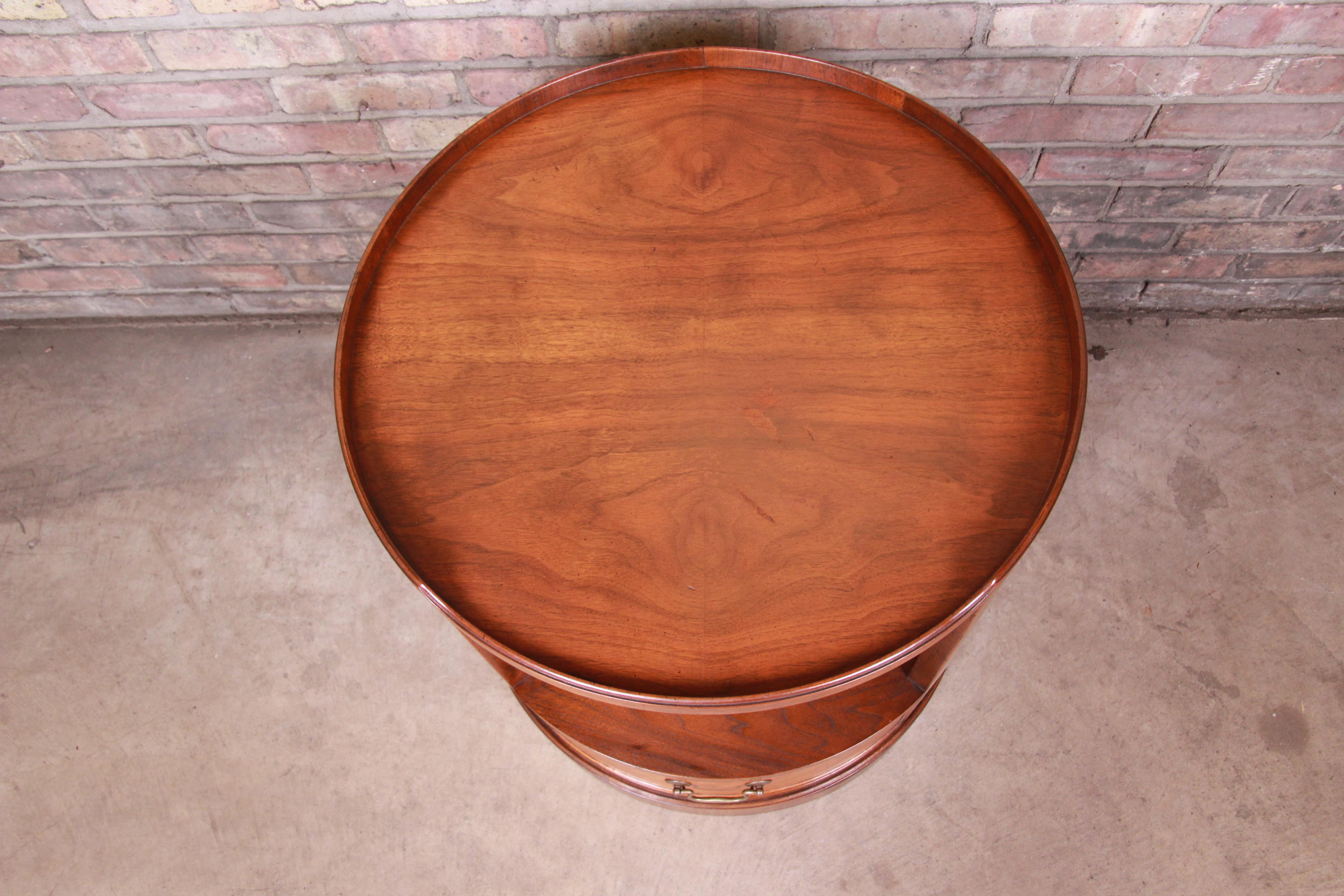 Georgian Baker Furniture Milling Road Collection Walnut Nightstand or Side Table