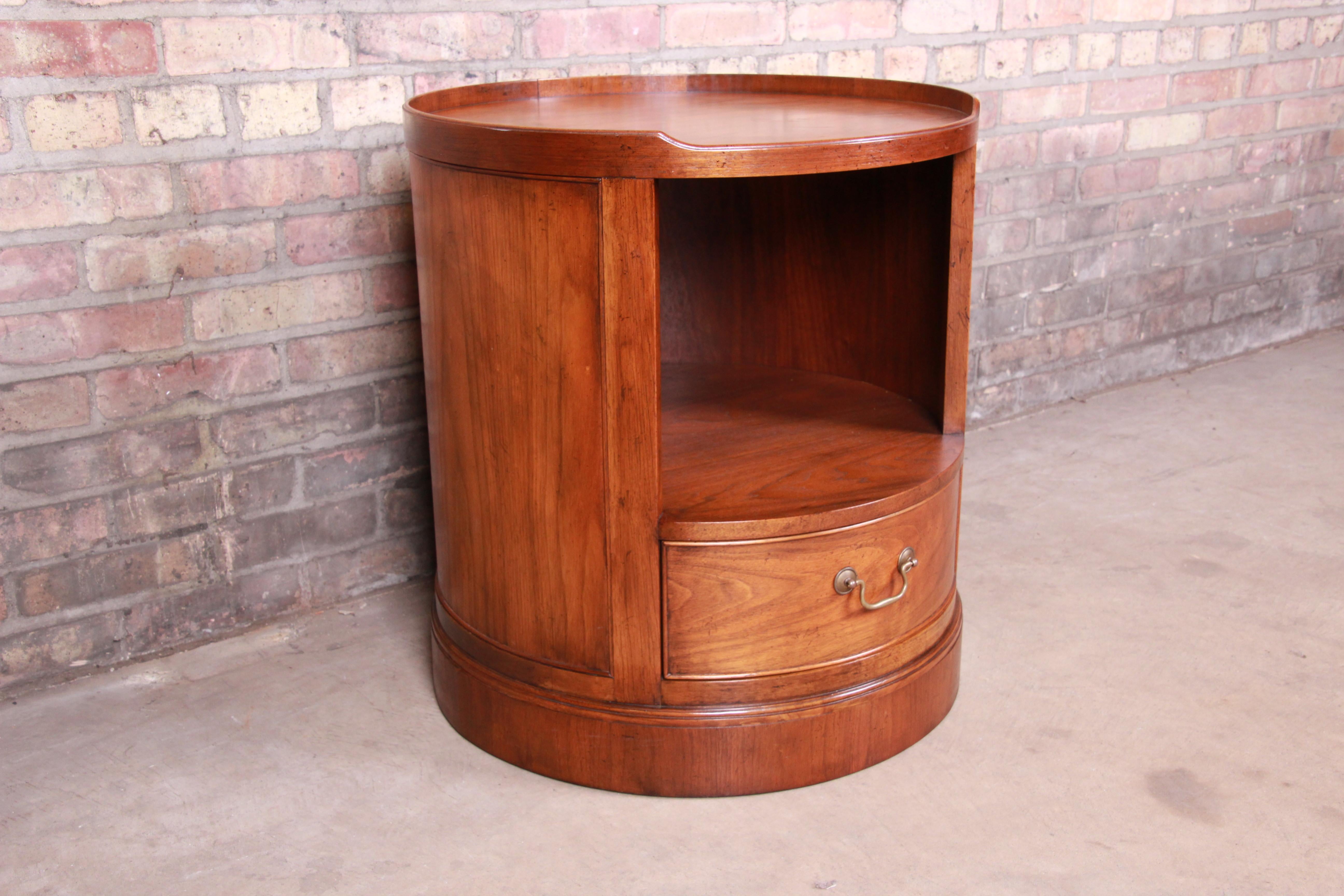 20th Century Baker Furniture Milling Road Collection Walnut Nightstand or Side Table