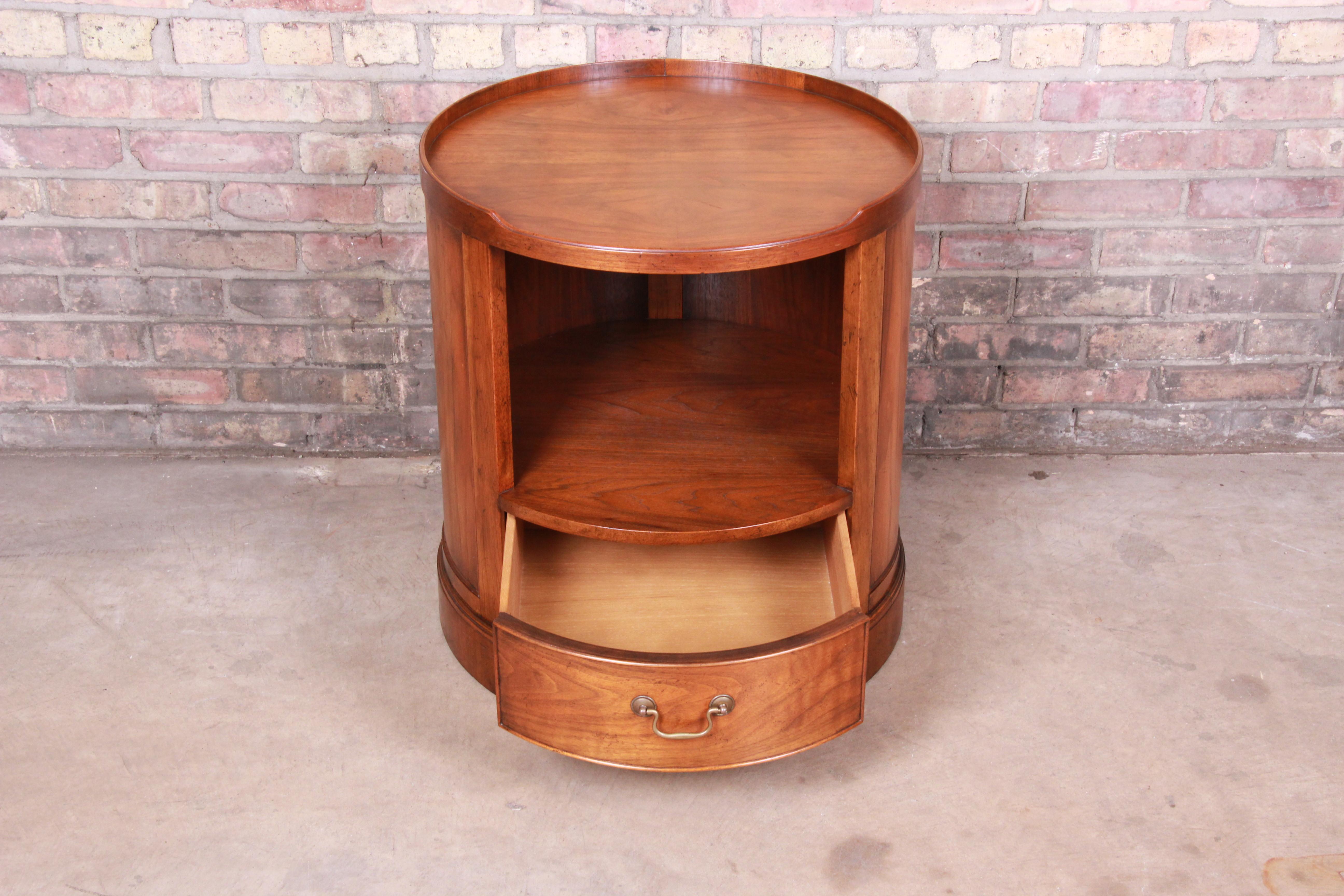 Brass Baker Furniture Milling Road Collection Walnut Nightstand or Side Table