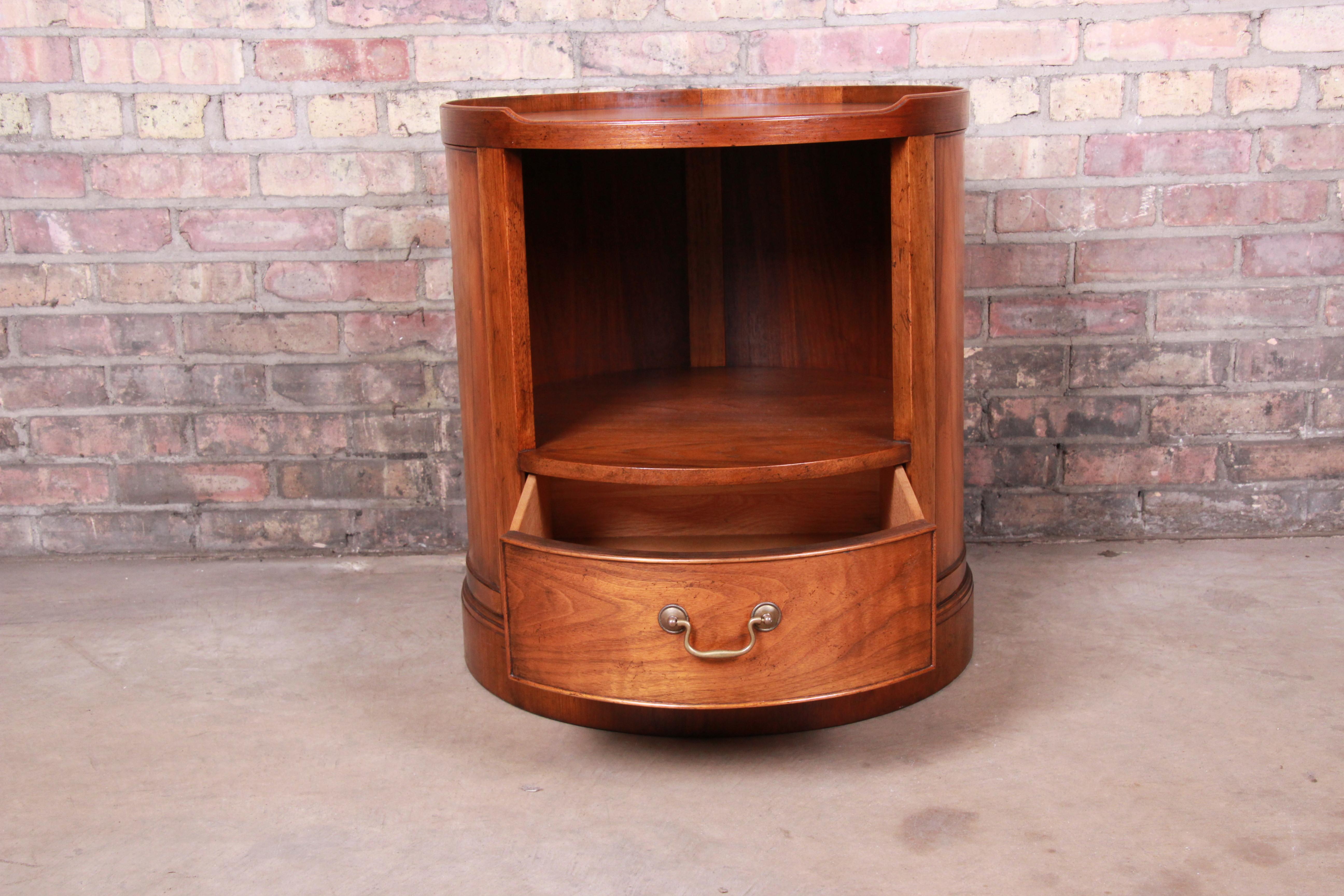 Baker Furniture Milling Road Collection Walnut Nightstand or Side Table 1
