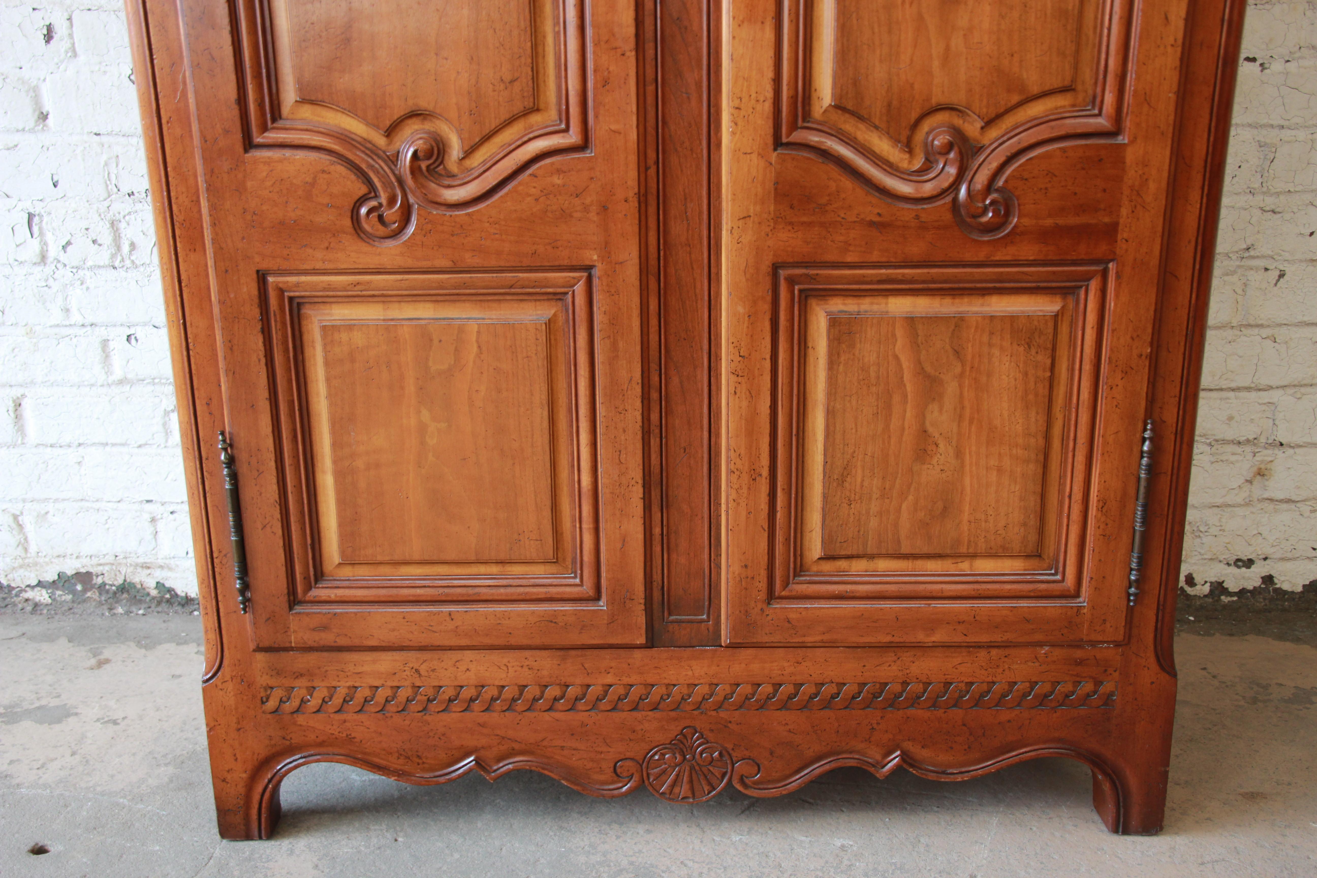 American Baker Furniture Milling Road Country French Cherry Wood Armoire Dresser