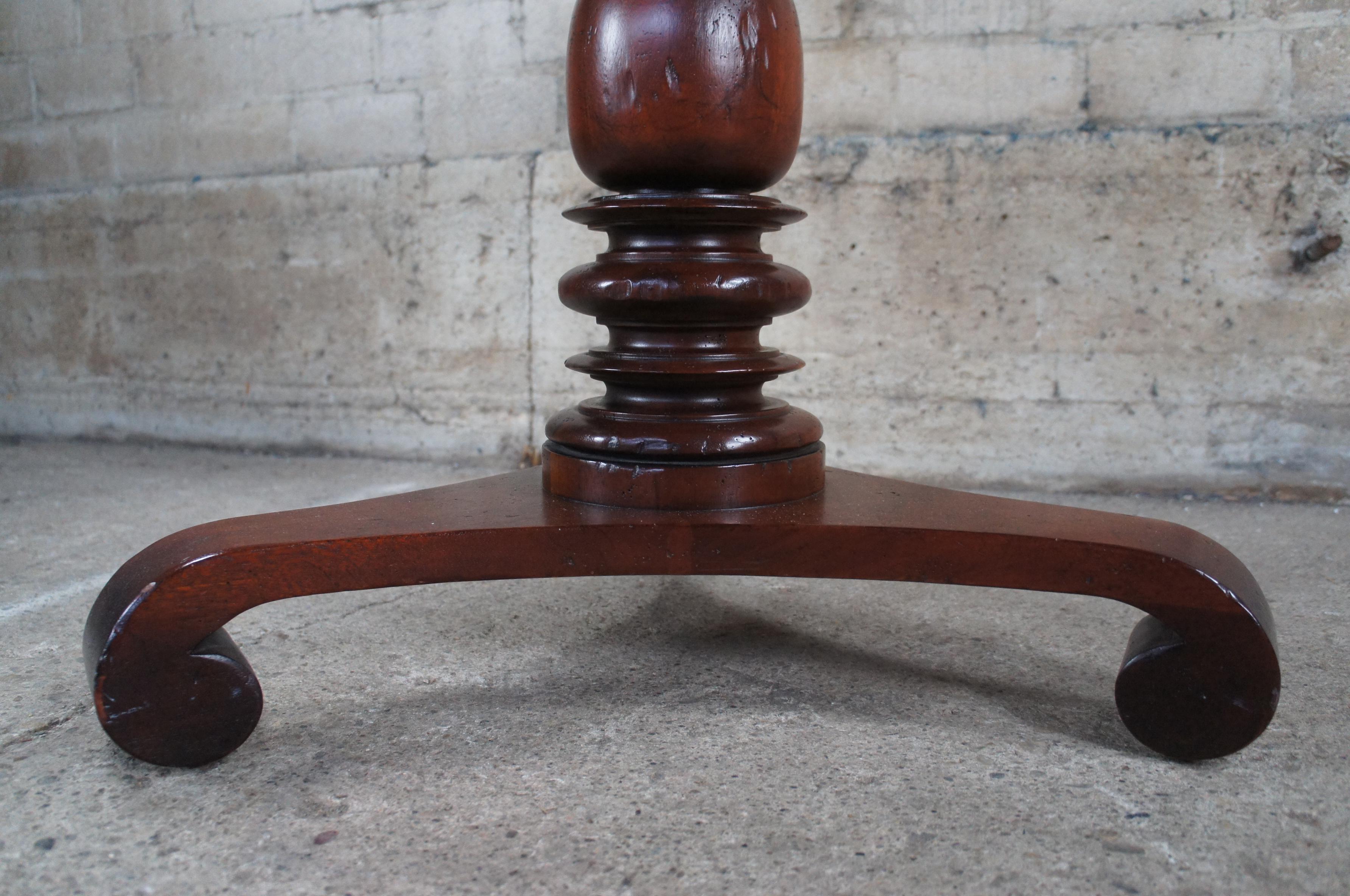 Baker Furniture Milling Road Empire Mahogany Round Pedestal Center Accent Table  5