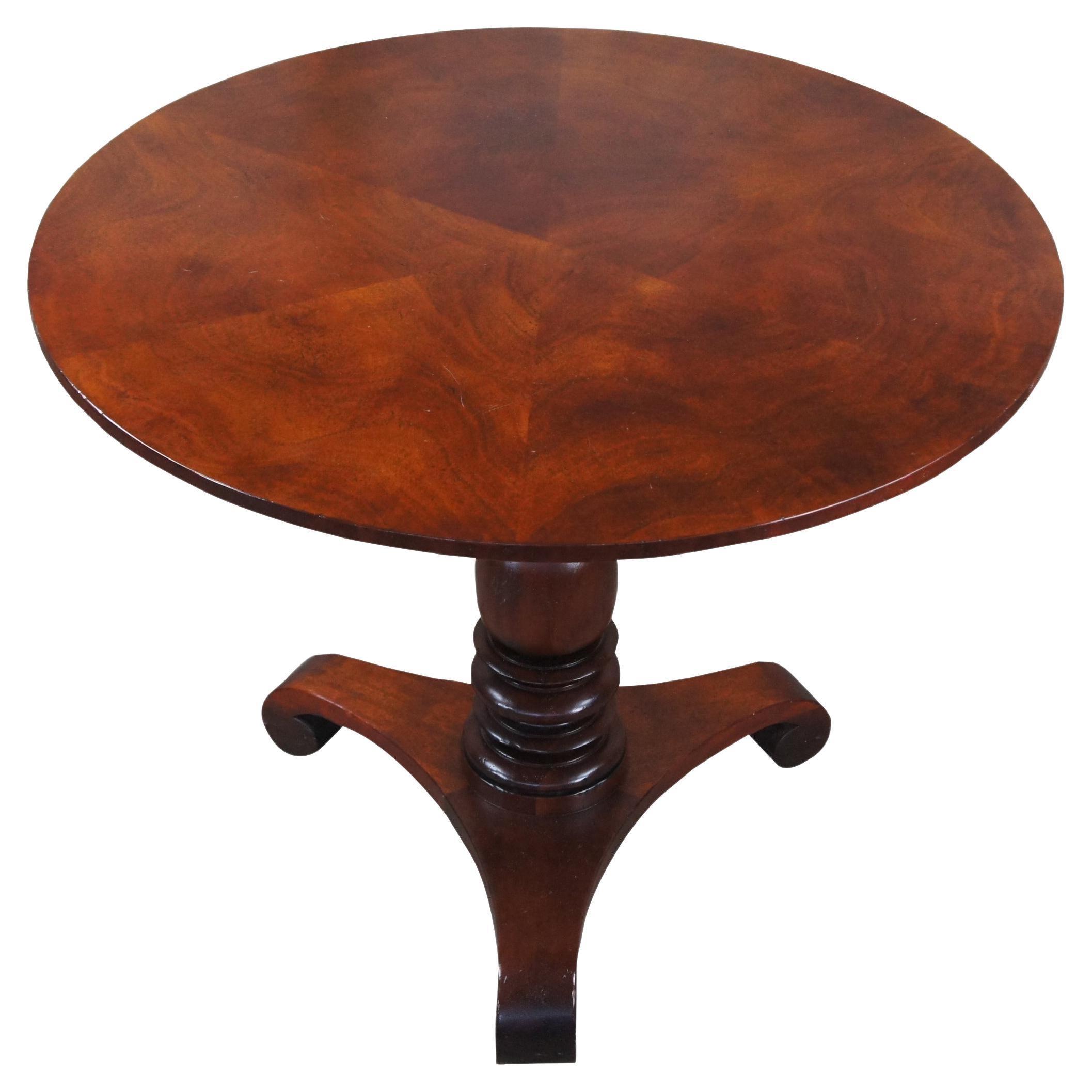 Baker Furniture Milling Road Empire Mahogany Round Pedestal Center Accent Table 