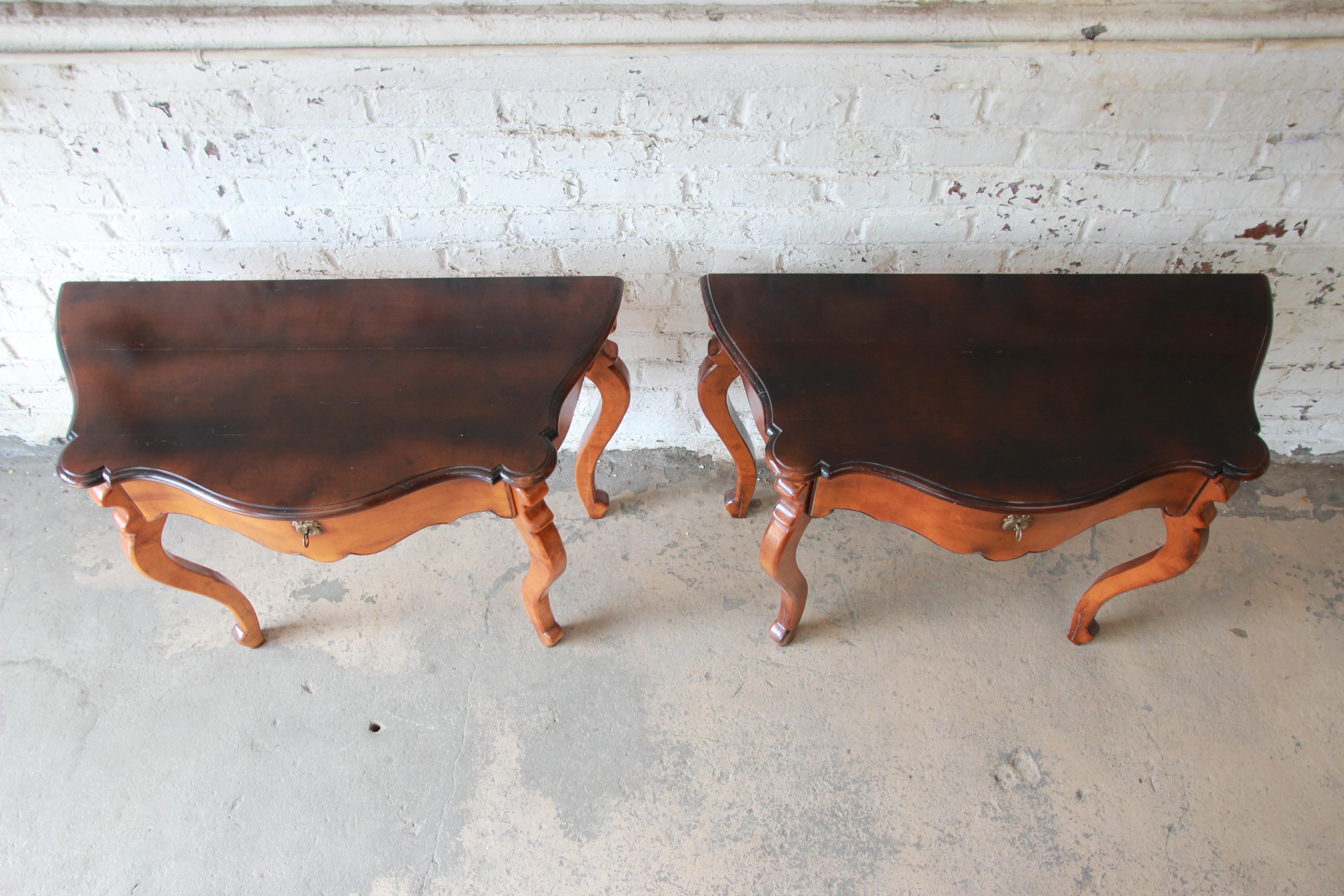Baker Furniture Milling Road French Console Tables In Good Condition In South Bend, IN
