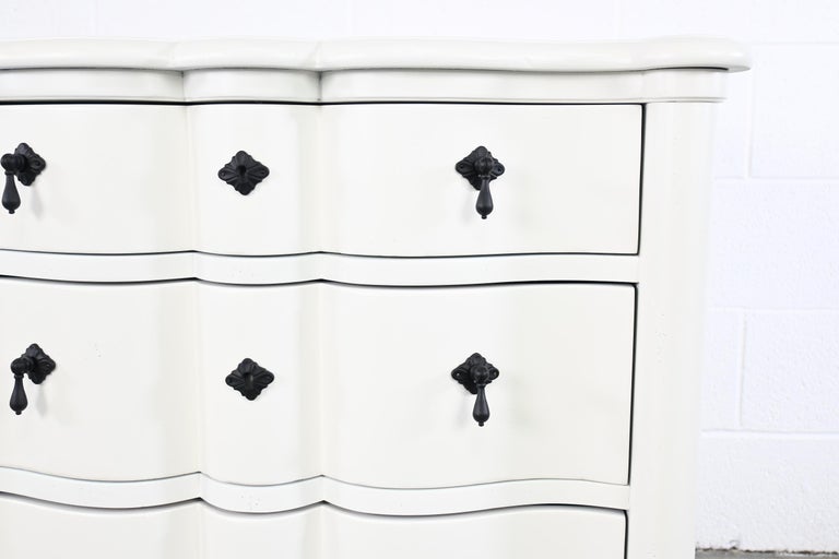 Baker Furniture Milling Road French Country White Nightstands, a Pair For Sale 1