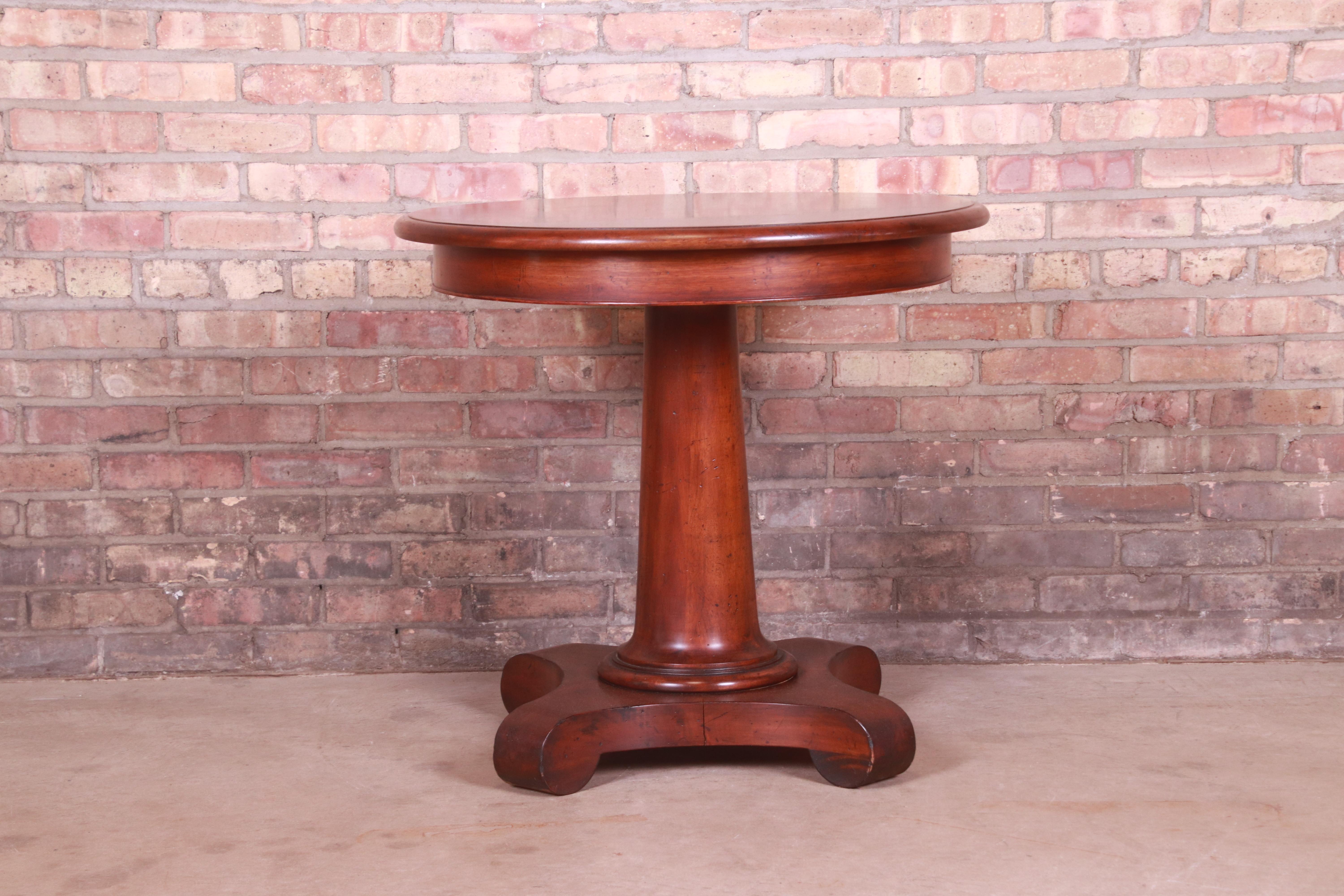 Baker Furniture Milling Road French Empire Mahogany Tea Table In Good Condition In South Bend, IN
