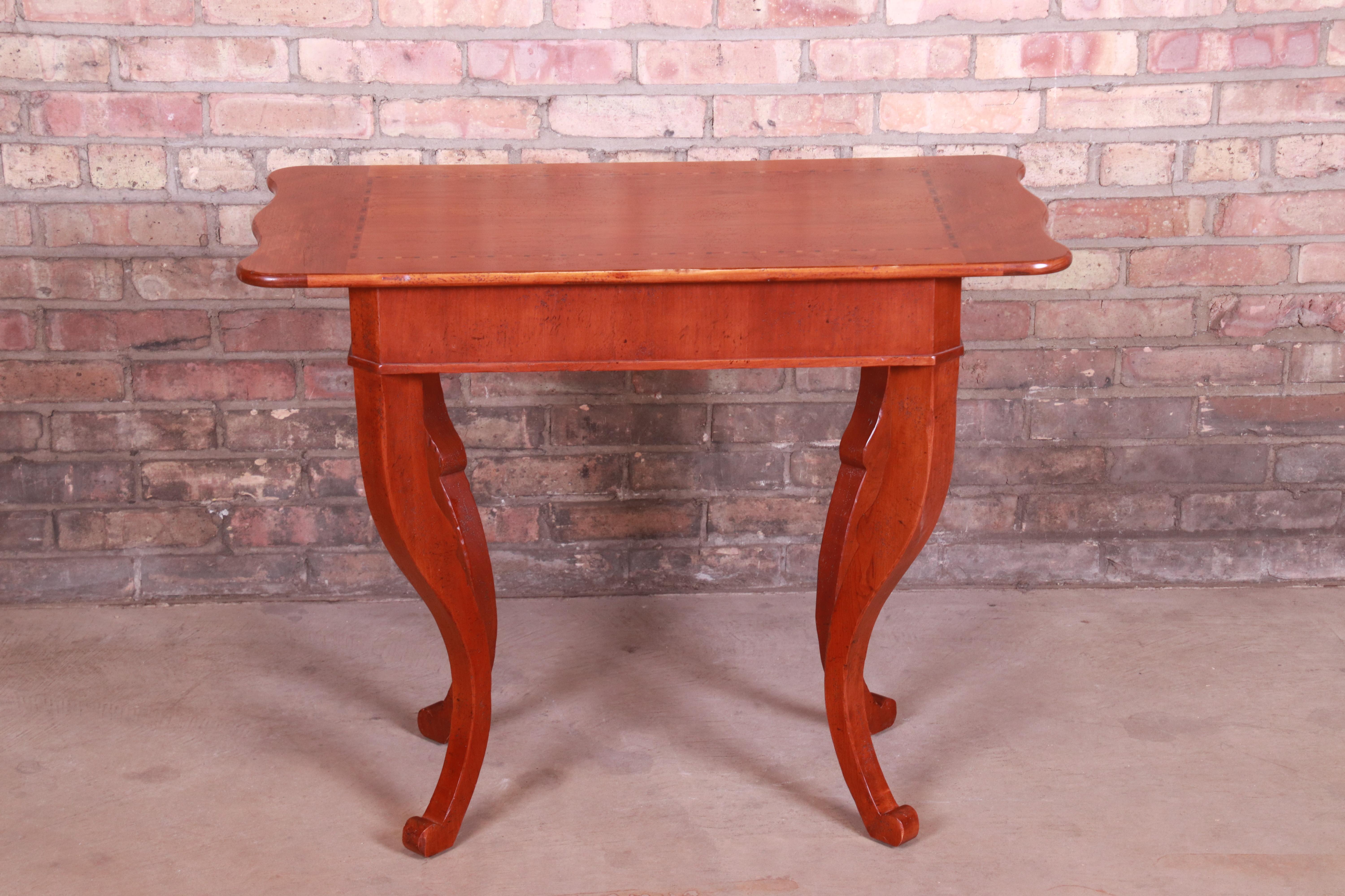 American Baker Furniture Milling Road French Provincial Cherry Wood Tea Table