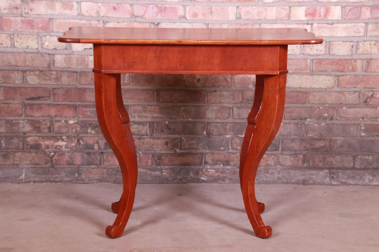Baker Furniture Milling Road French Provincial Cherry Wood Tea Table at