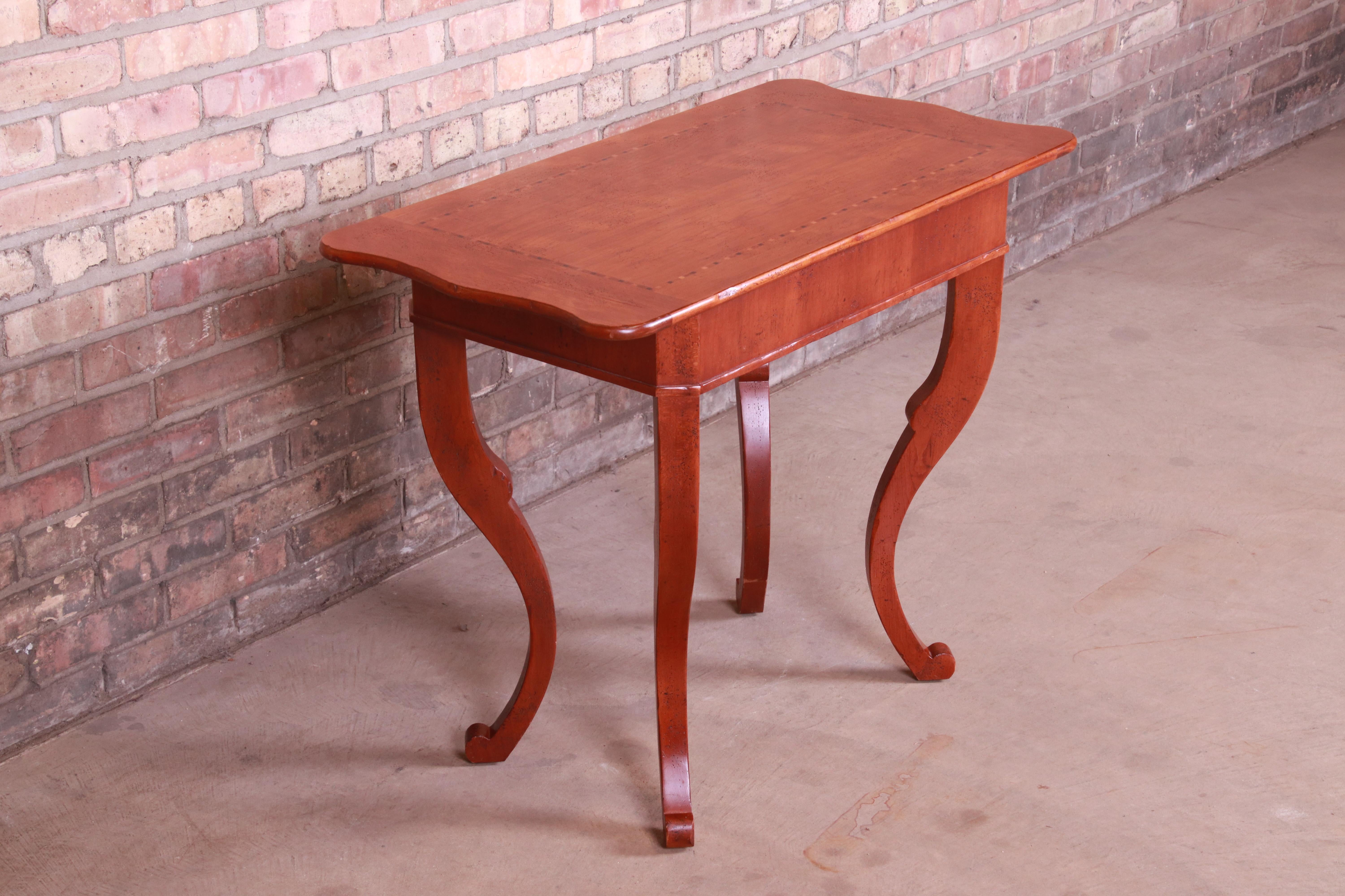 20th Century Baker Furniture Milling Road French Provincial Cherry Wood Tea Table