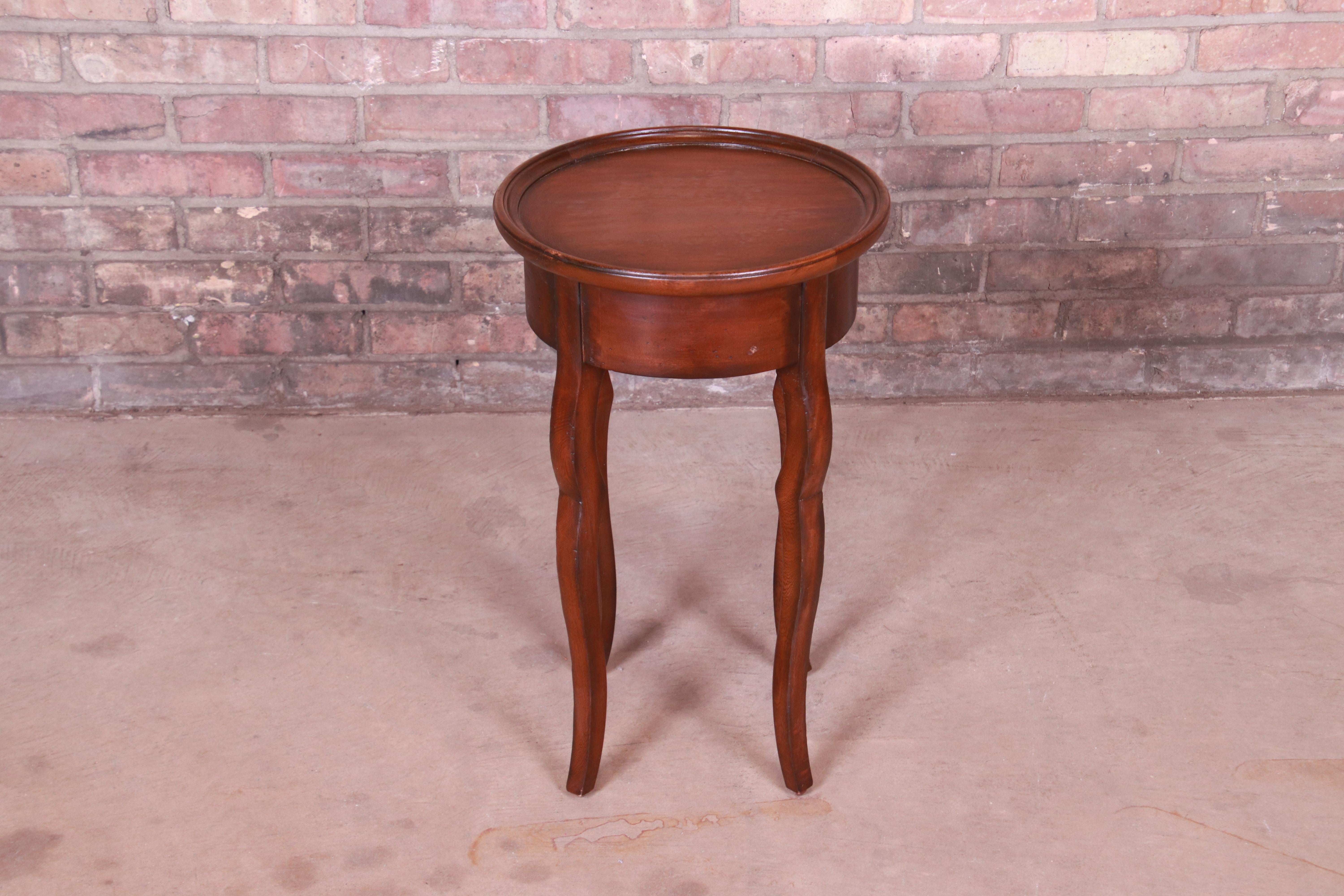 Baker Furniture Milling Road French Provincial Mahogany Side Table In Good Condition In South Bend, IN