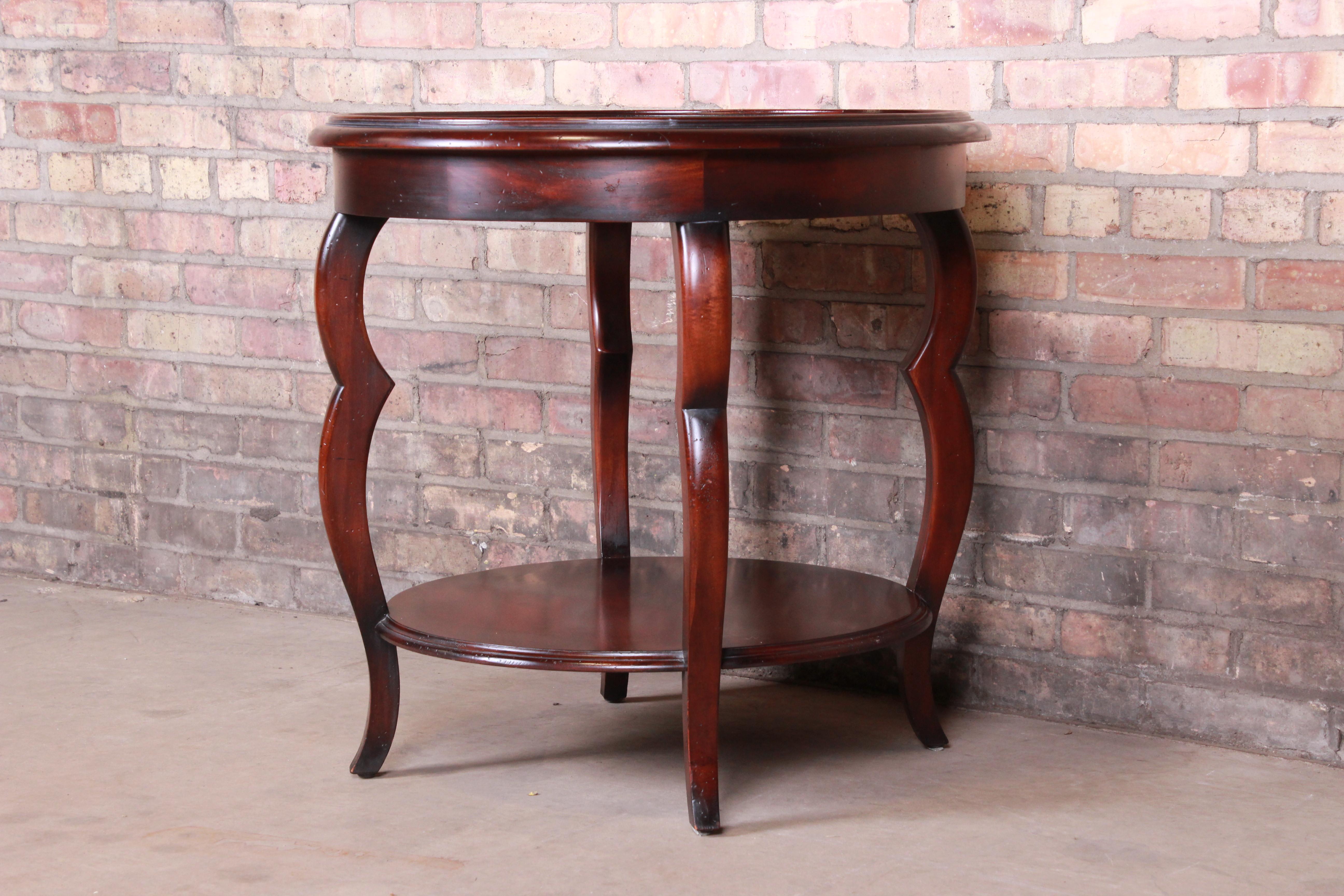 Baker Furniture Milling Road French Provincial Mahogany Tea Table In Good Condition In South Bend, IN