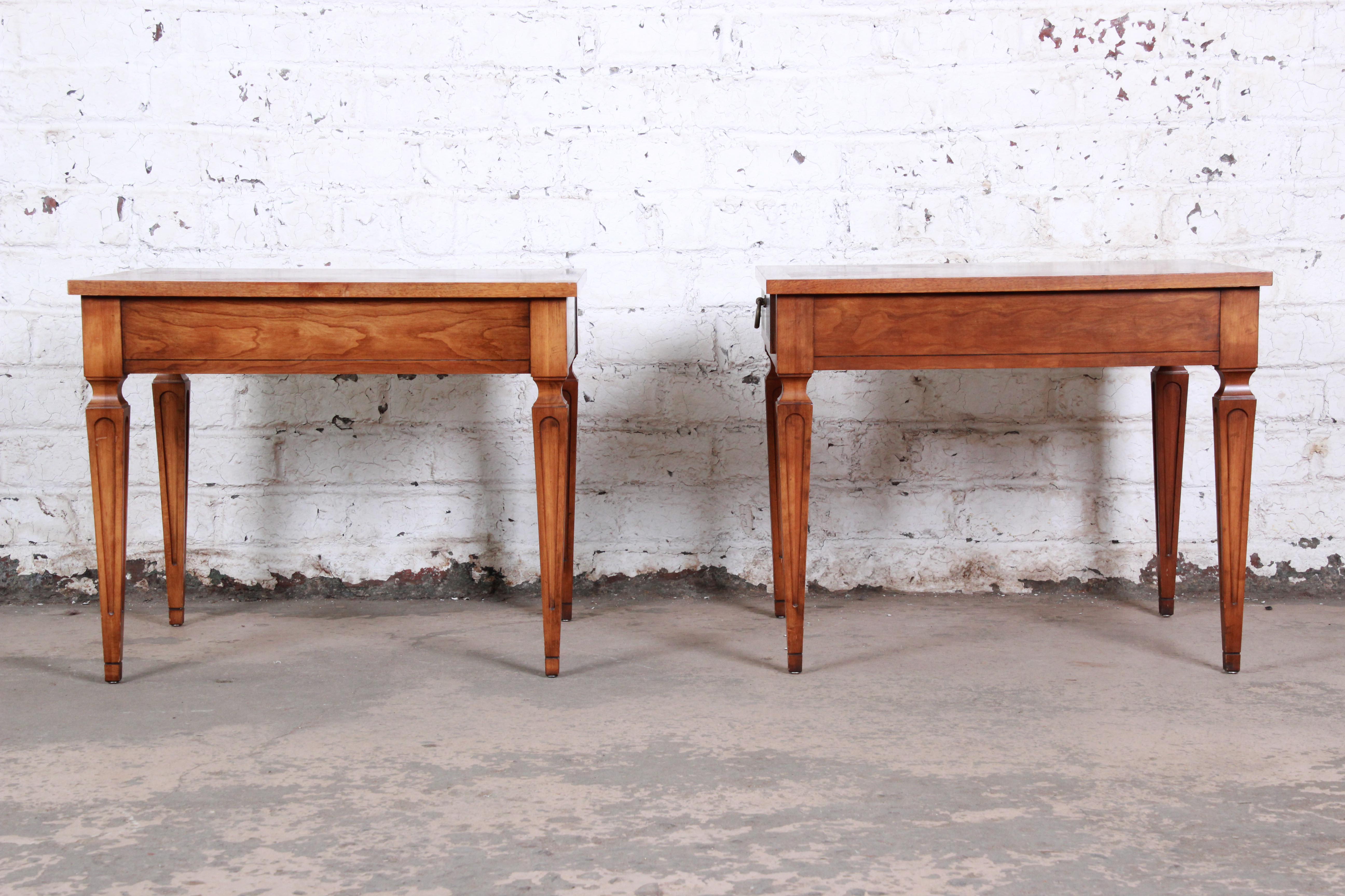 Mid-20th Century Baker Furniture Milling Road French Regency End Tables, Pair