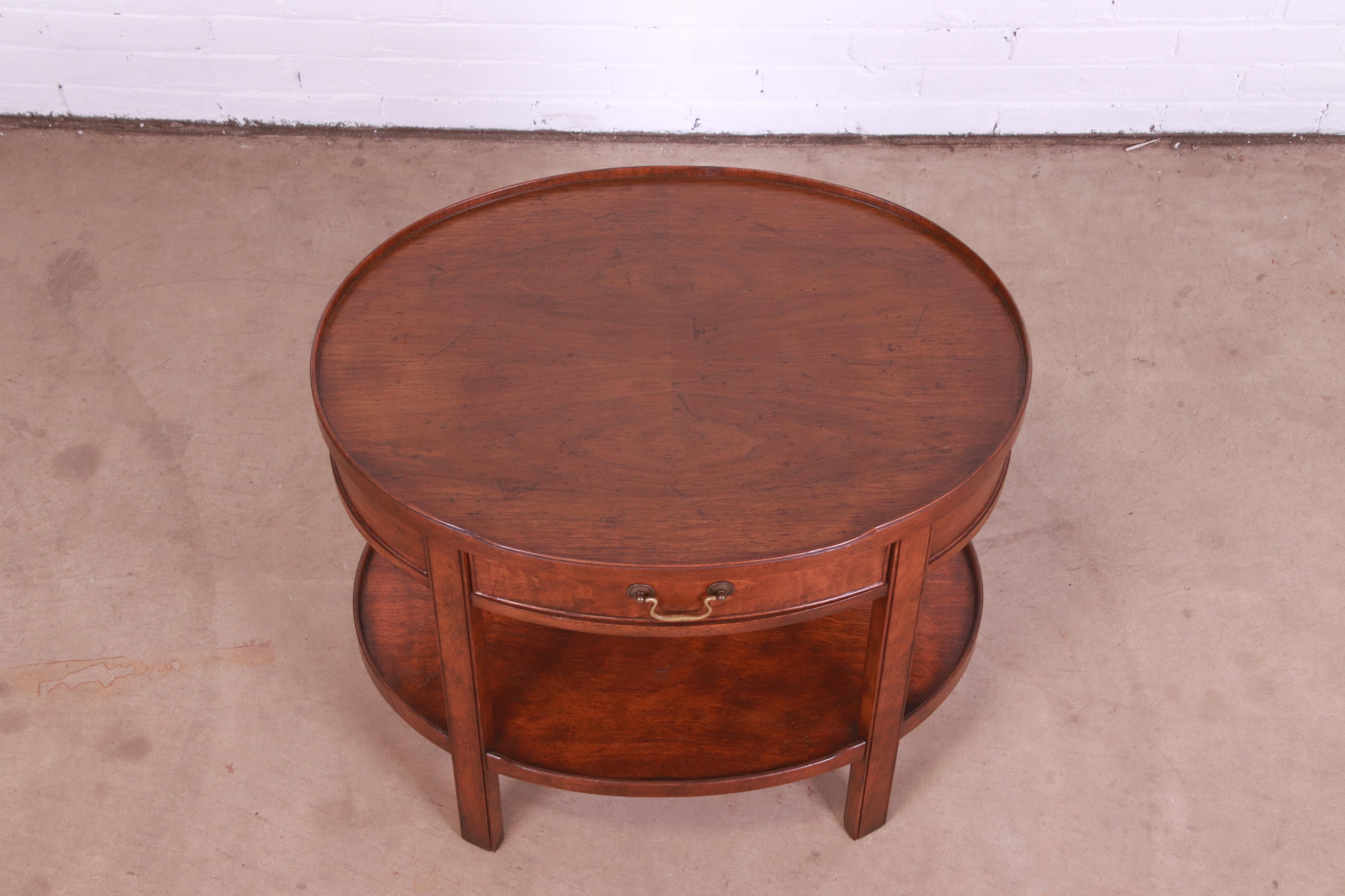 Baker Furniture Milling Road Georgian Walnut Tea Table, circa 1960s 5