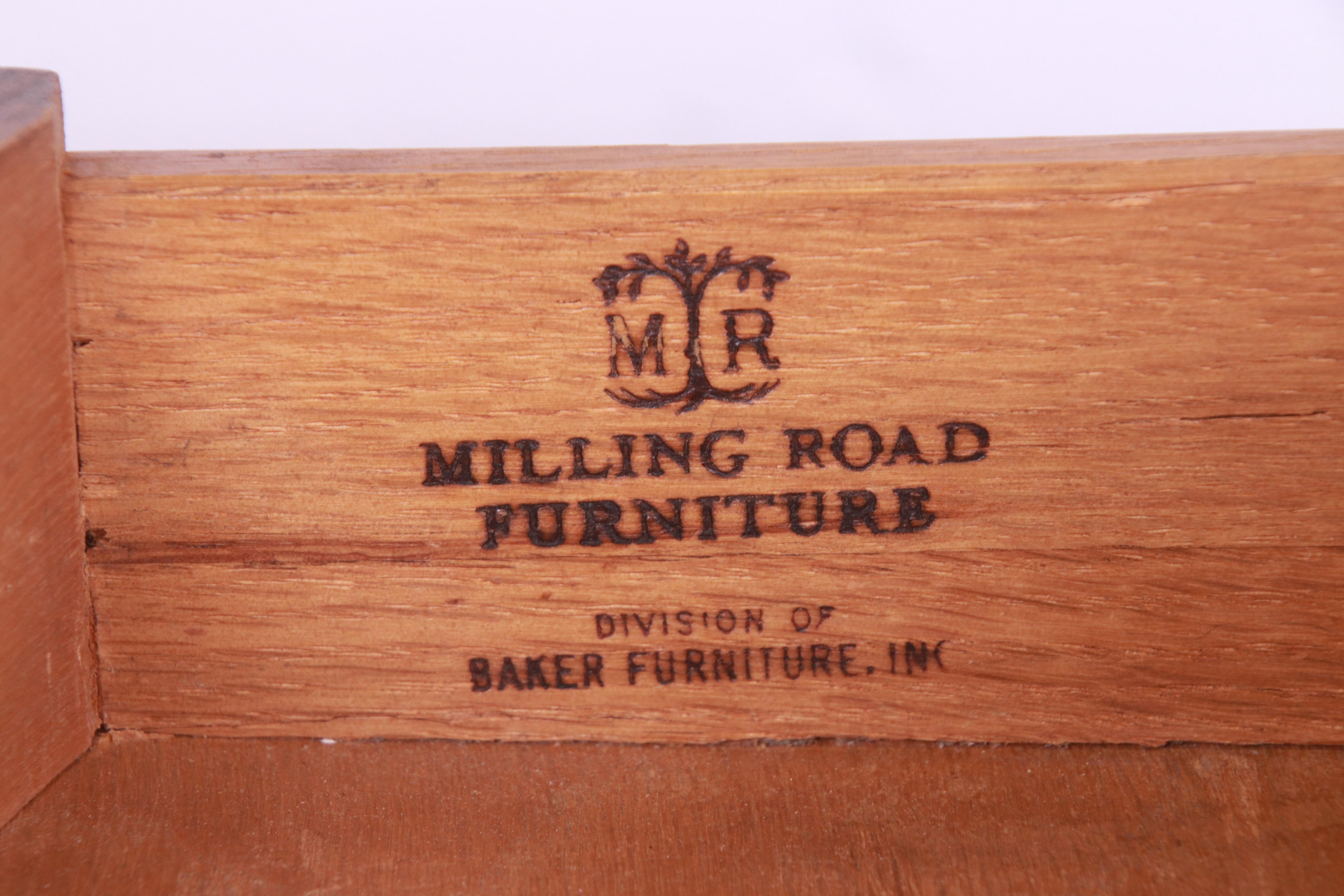 Baker Furniture Milling Road Georgian Walnut Tea Table, circa 1960s 7