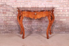 Baker Furniture Milling Road Italian Provincial Carved Maple Console Table