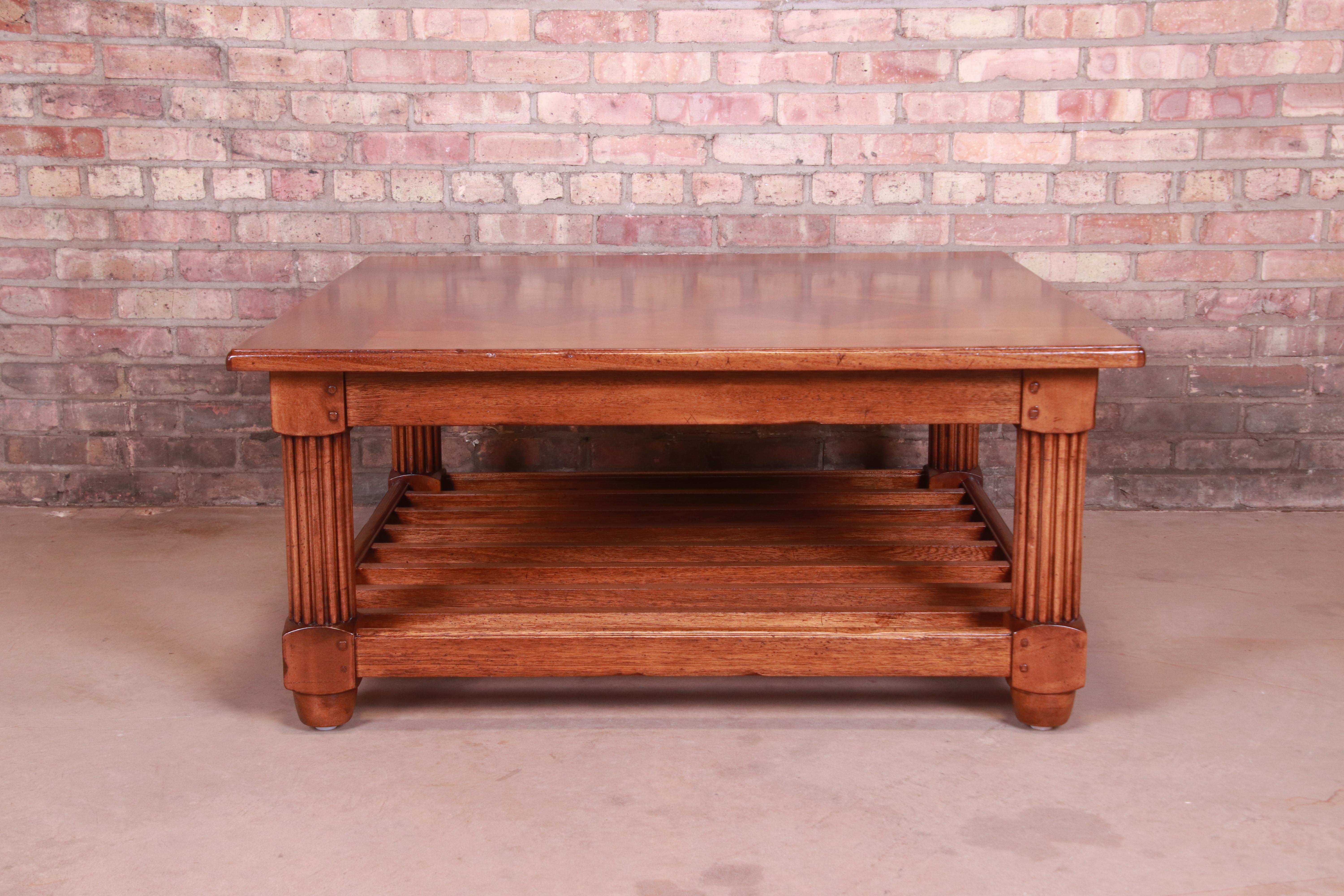 Baker Furniture Milling Road Italian Provincial Coffee Table, Newly Refinished For Sale 2