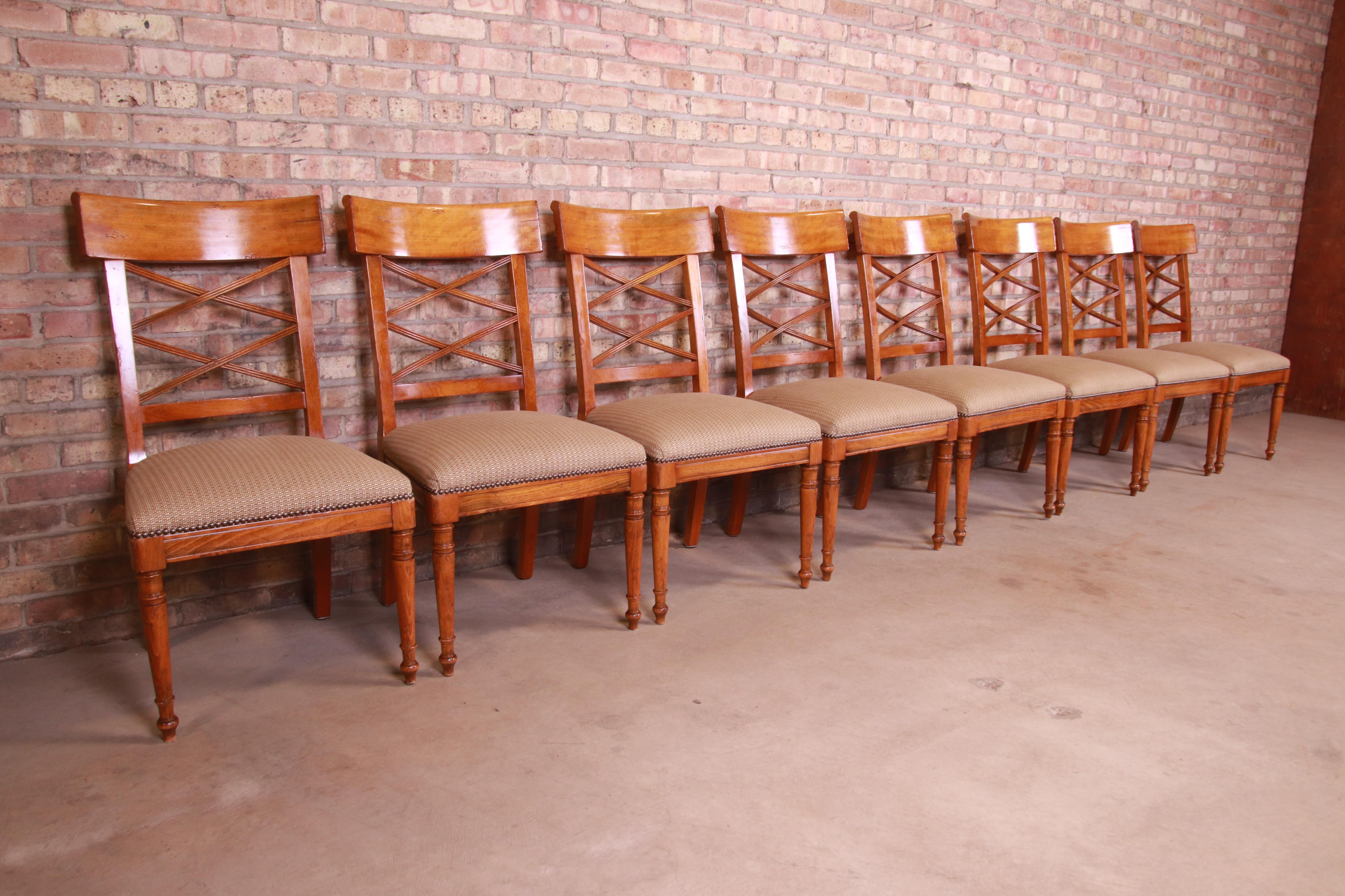 Baker Furniture Milling Road Italian Provincial Dining Chairs, Set of Eight In Good Condition In South Bend, IN