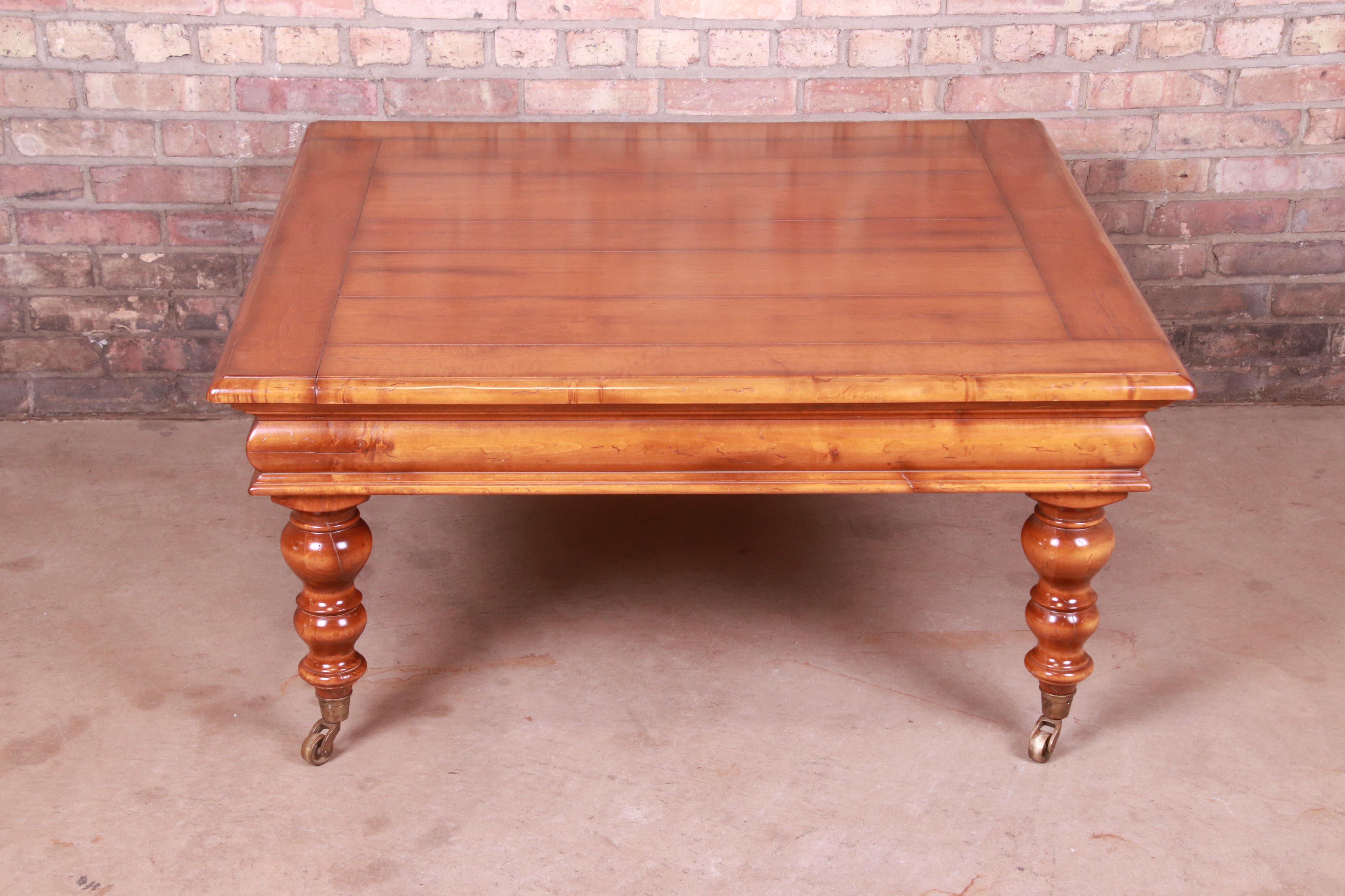 Baker Furniture Milling Road Italian Provincial Maple Coffee Table In Good Condition In South Bend, IN
