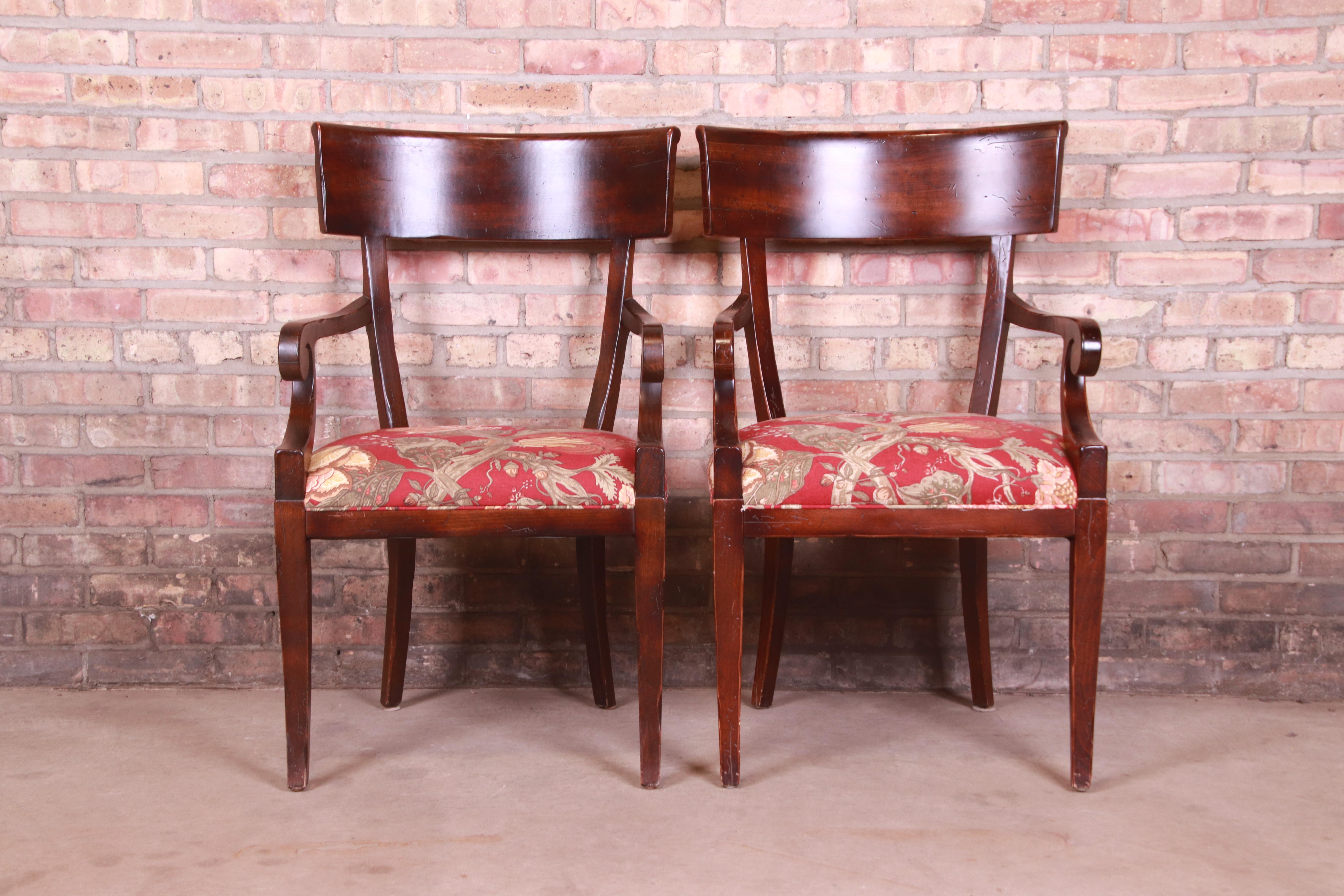 Baker Furniture Milling Road Italian Regency Armchairs, Pair In Good Condition In South Bend, IN