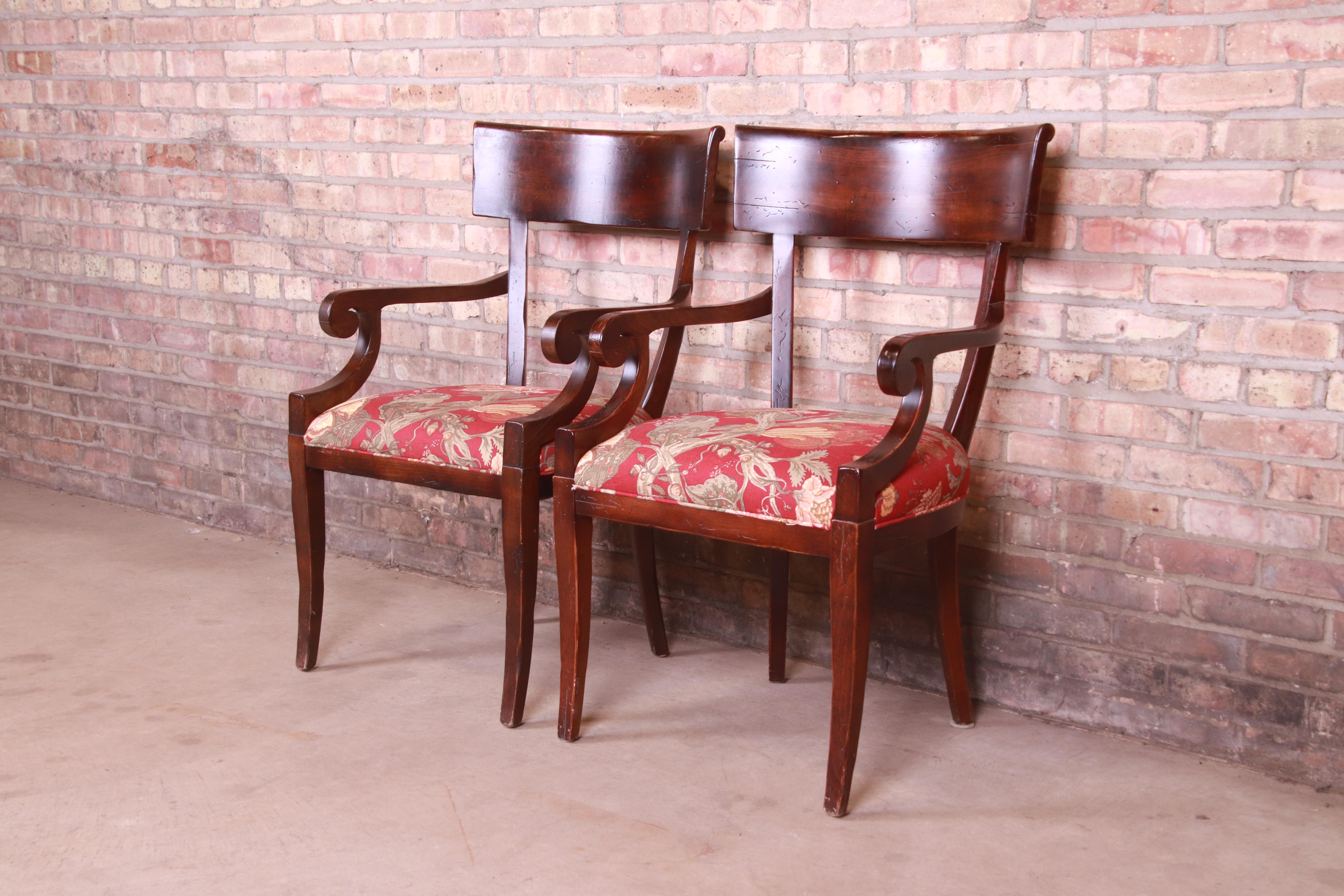 Baker Furniture Milling Road Italian Regency Armchairs, Pair 1