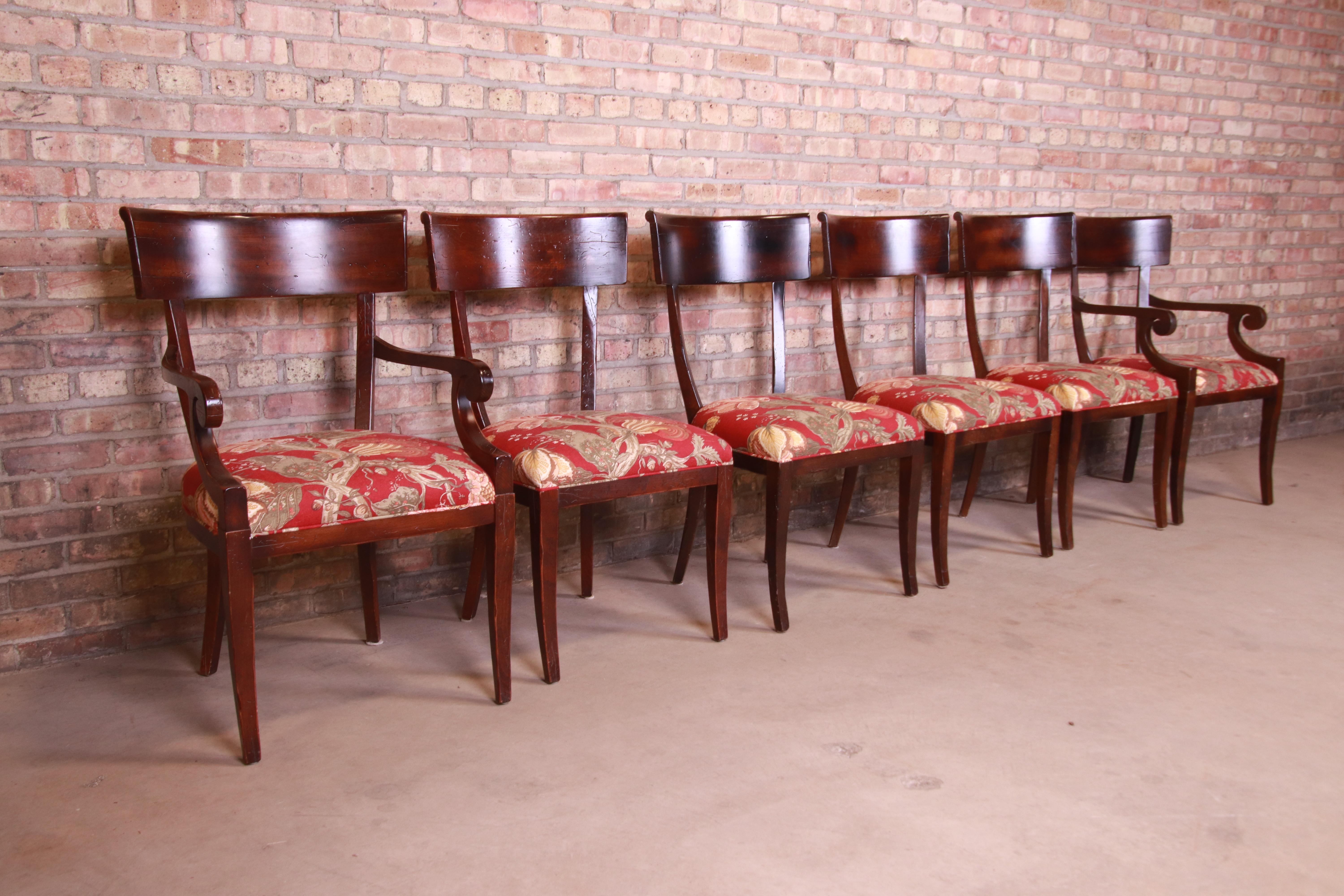 20th Century Baker Furniture Milling Road Italian Regency Dining Chairs, Set of Six