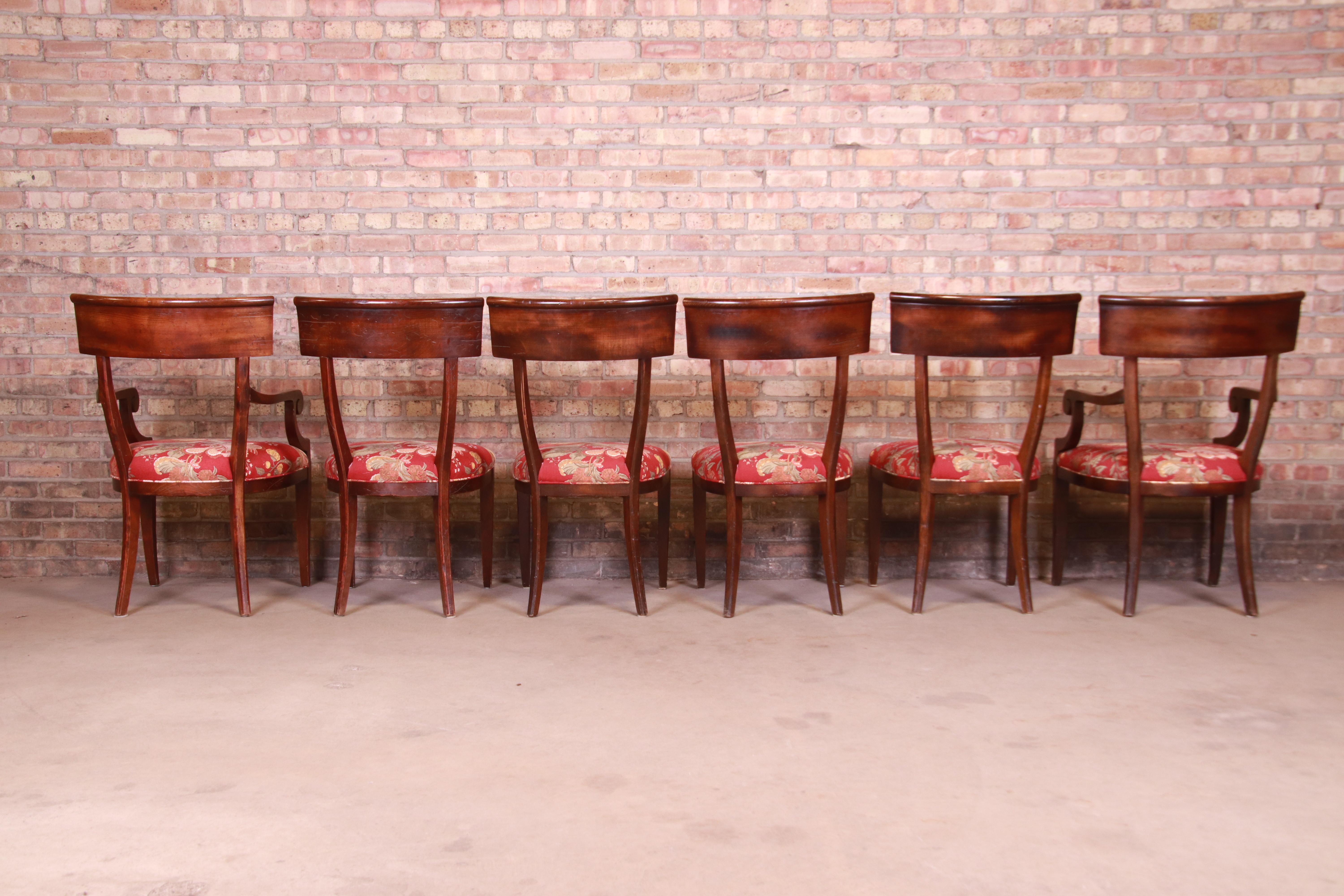 Upholstery Baker Furniture Milling Road Italian Regency Dining Chairs, Set of Six